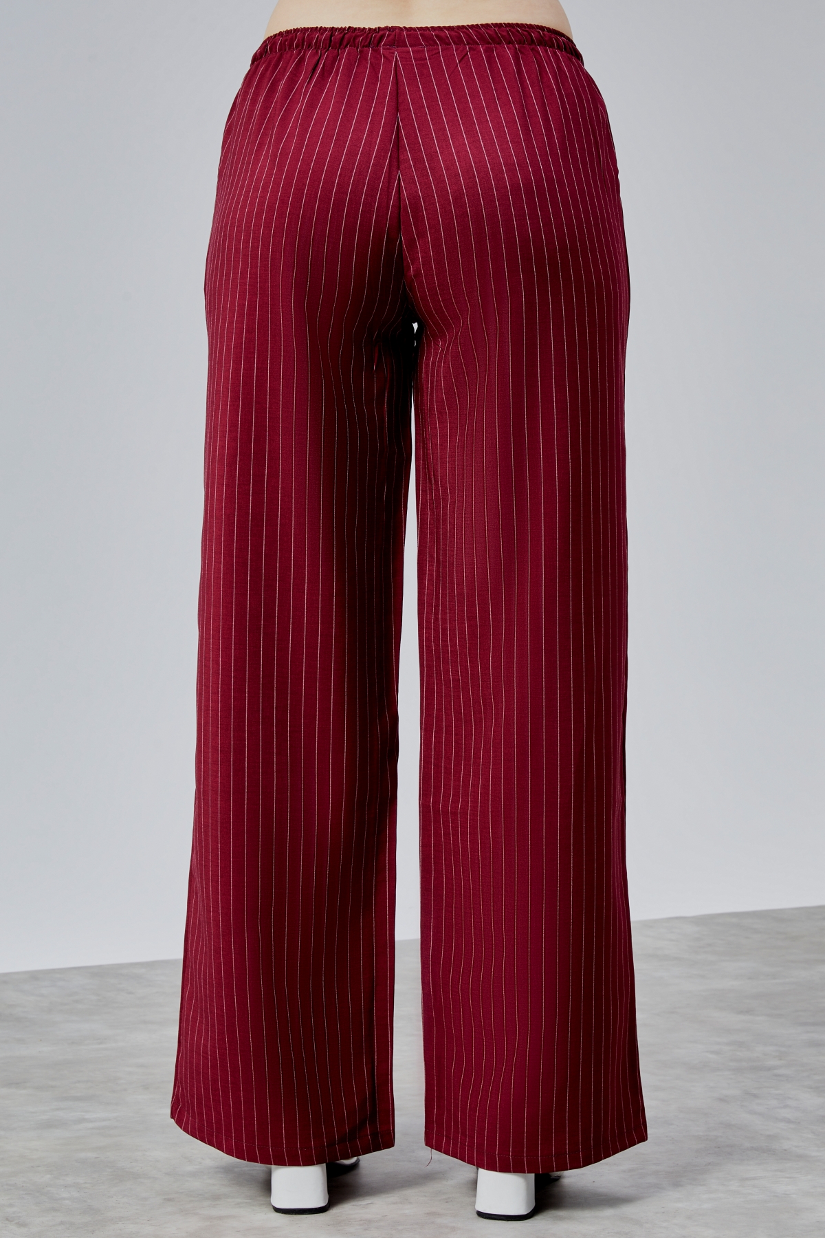 Kadın%20Pantolon%20Geniş%20Paça%20Yüksel%20Bel%20Cepli%20Çizgili Pantolon%20ÇİZGİLİ-PANTOLON-Bordo