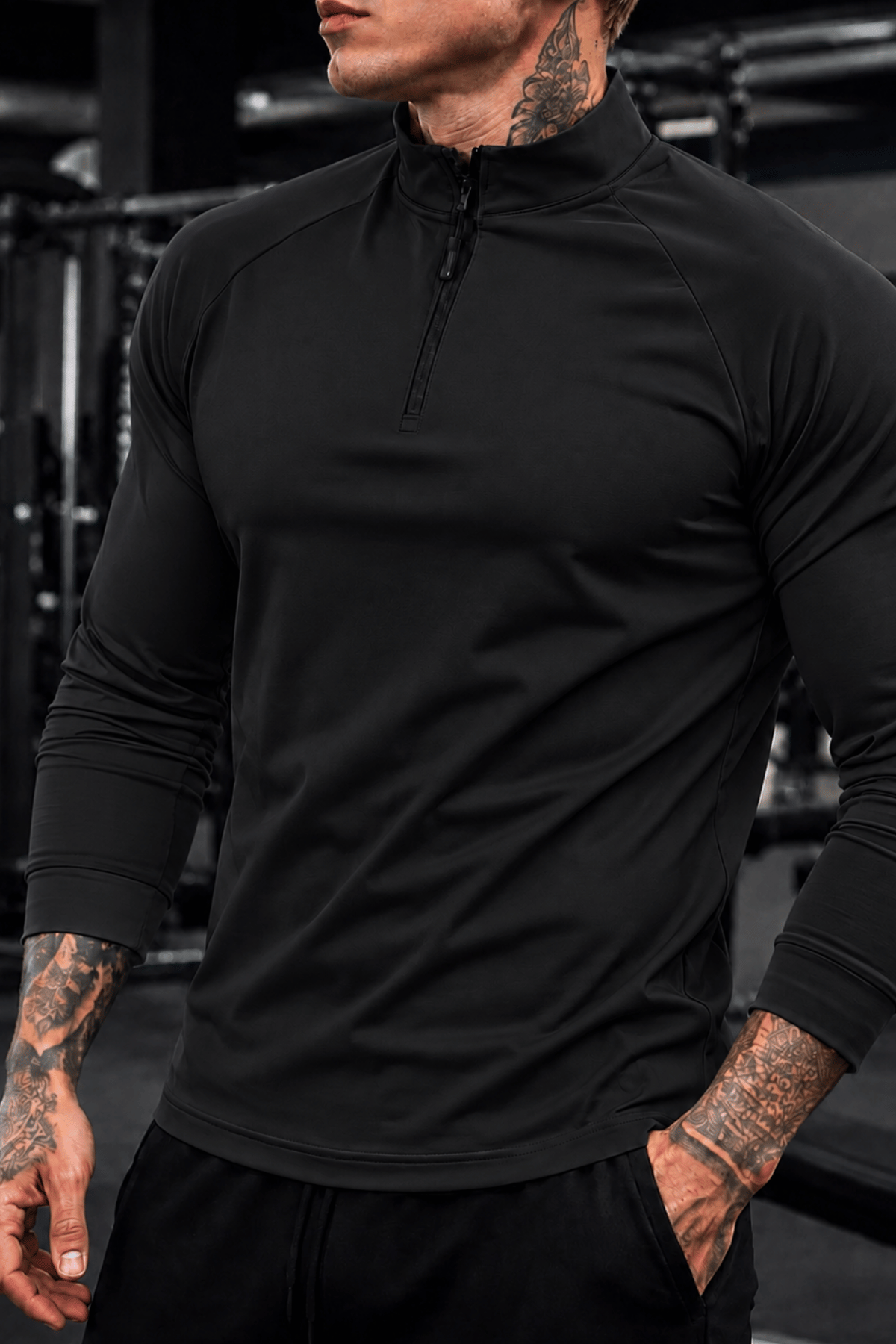 Erkek%20Yarım%20Fermuarlı%20Compression%20Uzun%20Kol%20Spor%20Tişört%20ve%20Fitness%20Tişörtü%20DALGIÇ-UZUN-Siyah
