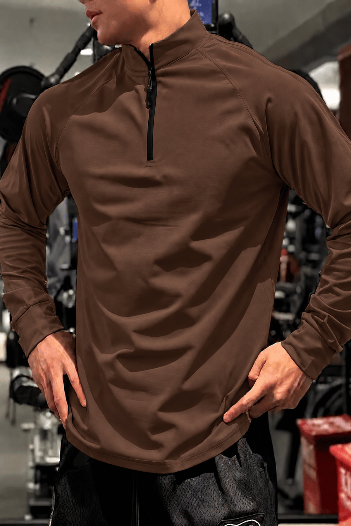 Erkek%20Yarım%20Fermuarlı%20Compression%20Uzun%20Kol%20Spor%20Tişört%20ve%20Fitness%20Tişörtü%20DALGIÇ-UZUN-Kahverengi