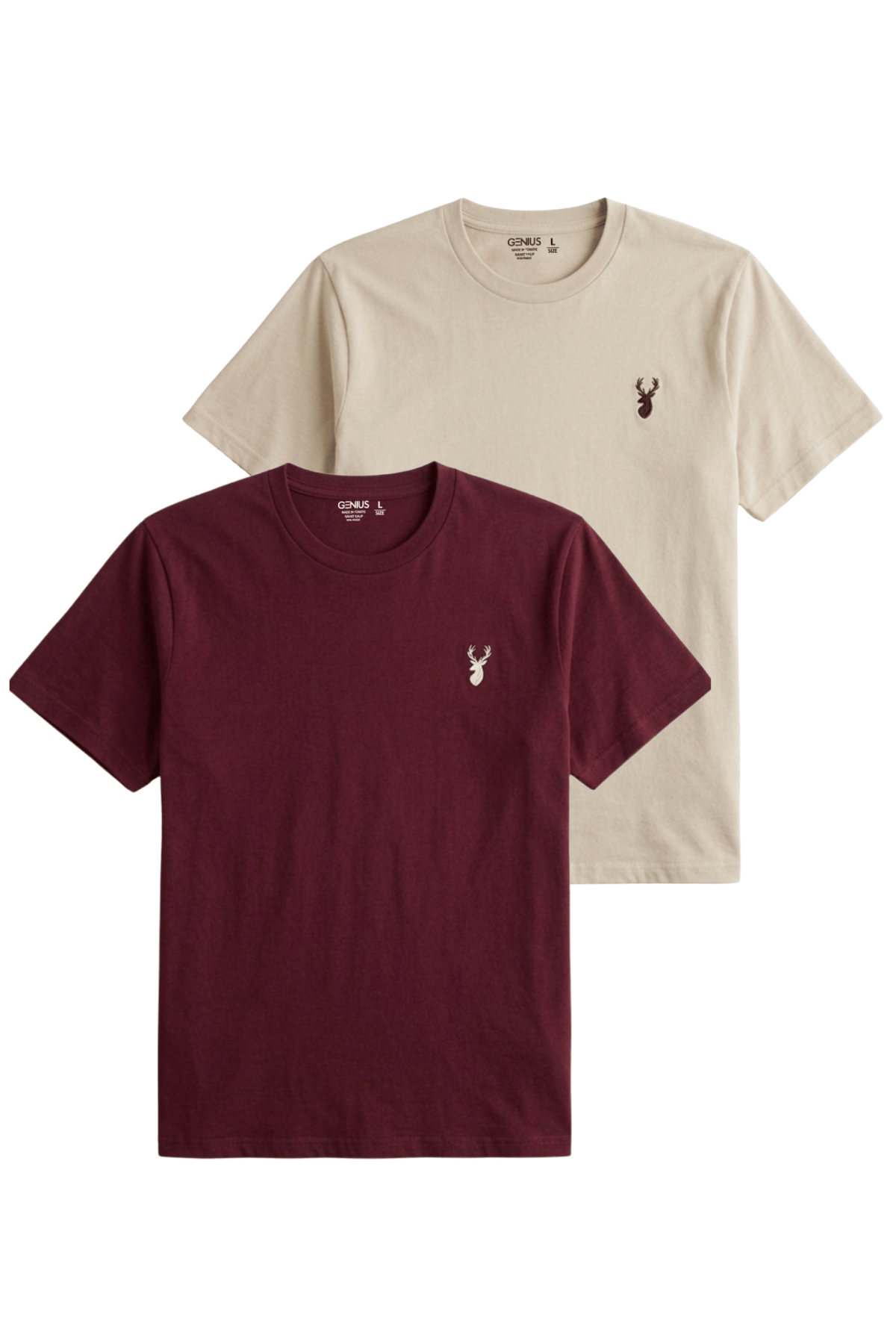 Erkek%20Siyah%20Tişört%20%100%20Pamuk%20Süprem%20Basic%20Tişört%20Bisiklet%20Yaka%20Nakışlı%20T-shirt%20ERKEK-2Lİ-BORDO-BEJ