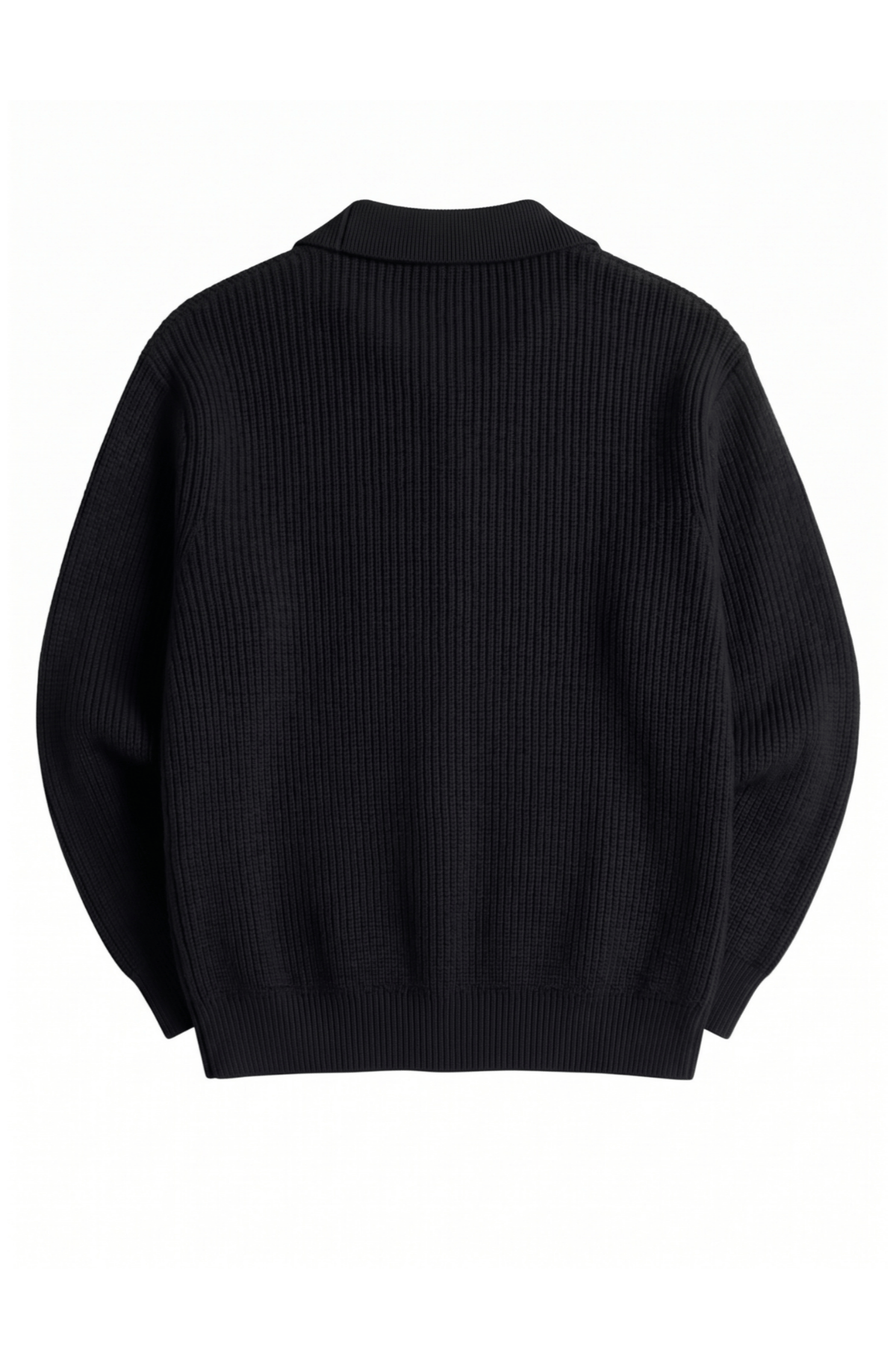 Erkek%20Hırka%20Oversize%20Kalıp%20Düğmeli%20Polo%20Yaka%20Triko%20Kazak%20Çekme/Uzama%20Yapmaz%20ERKEK-HIRKA-Siyah