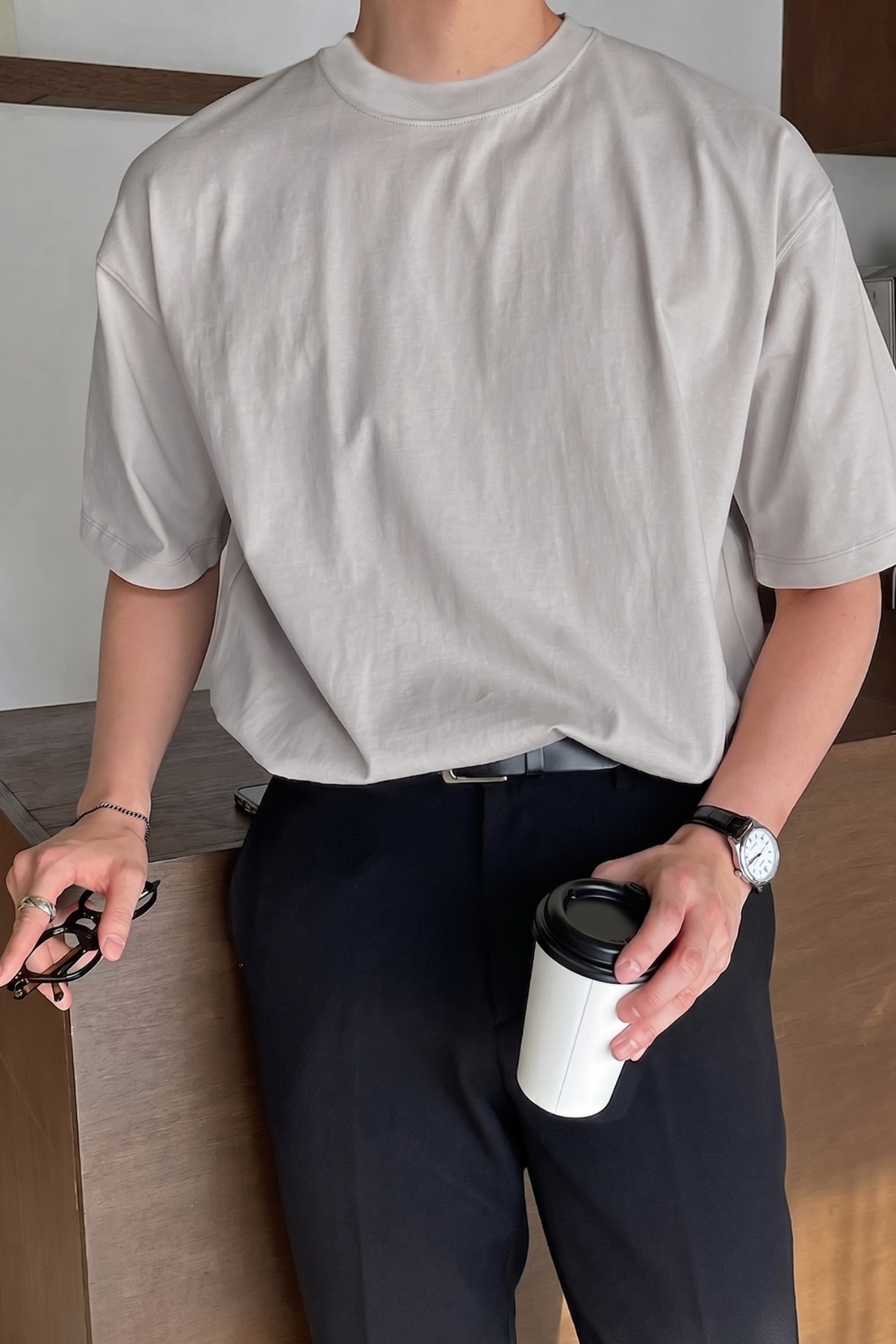 Erkek%20Oversize%20Tişört%20Pamuk%20Kumaş%20Bisiklet%20Yaka%20Rahat%20Kalıp%20T-shirt-Gri