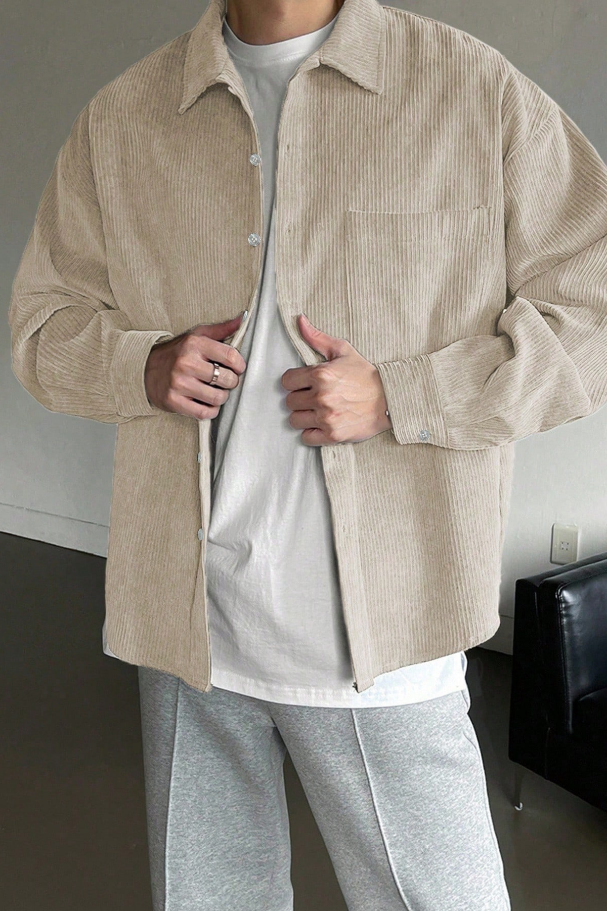 Erkek%20Gömlek%20Fitilli%20Kadife%20Oversize%20Gömlek%20Yaka%20Cepli%20Uzun%20Kollu%20Ceket%20Gömlek