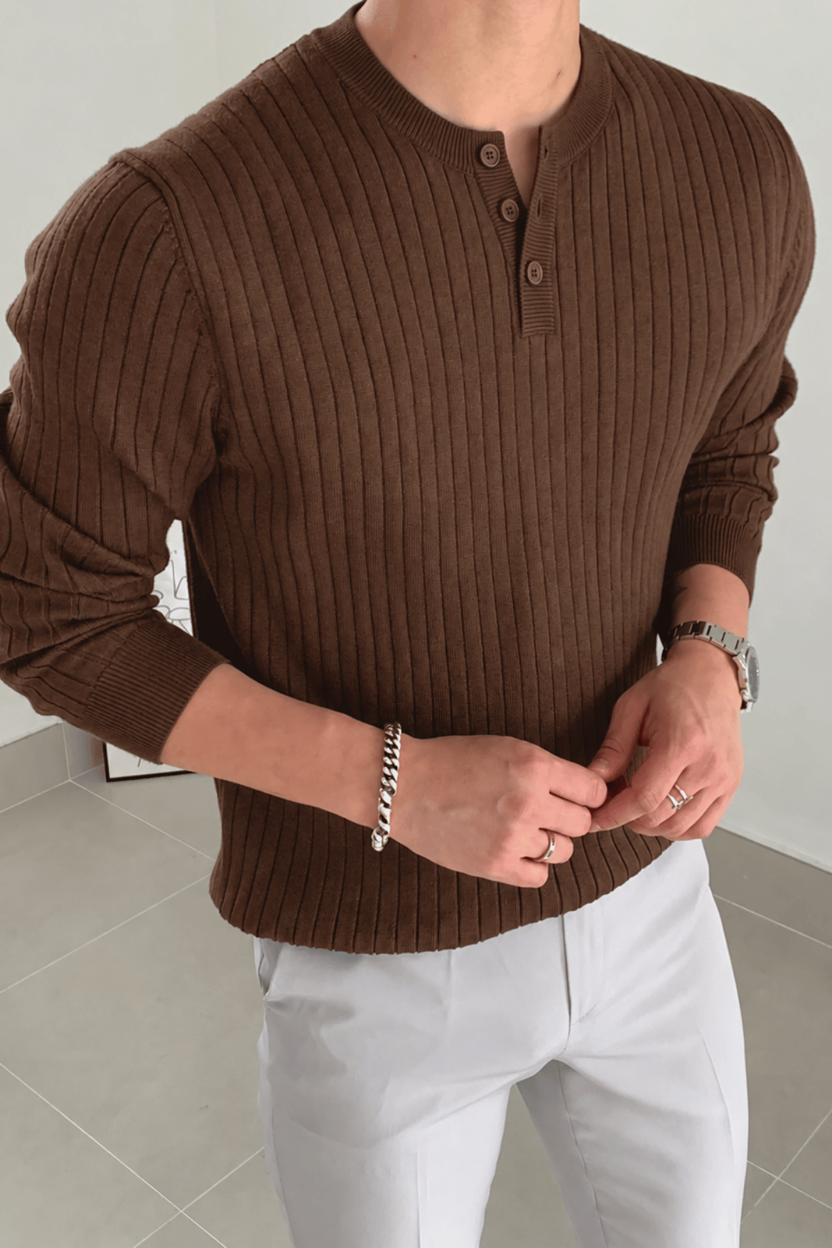 Erkek%20Fitilli%20Henley%20Yaka%20Triko%20Kazak%20Regular%20Fit%20Düğmeli%20Kazak%20HENLEY-YAKA-Kahverengi