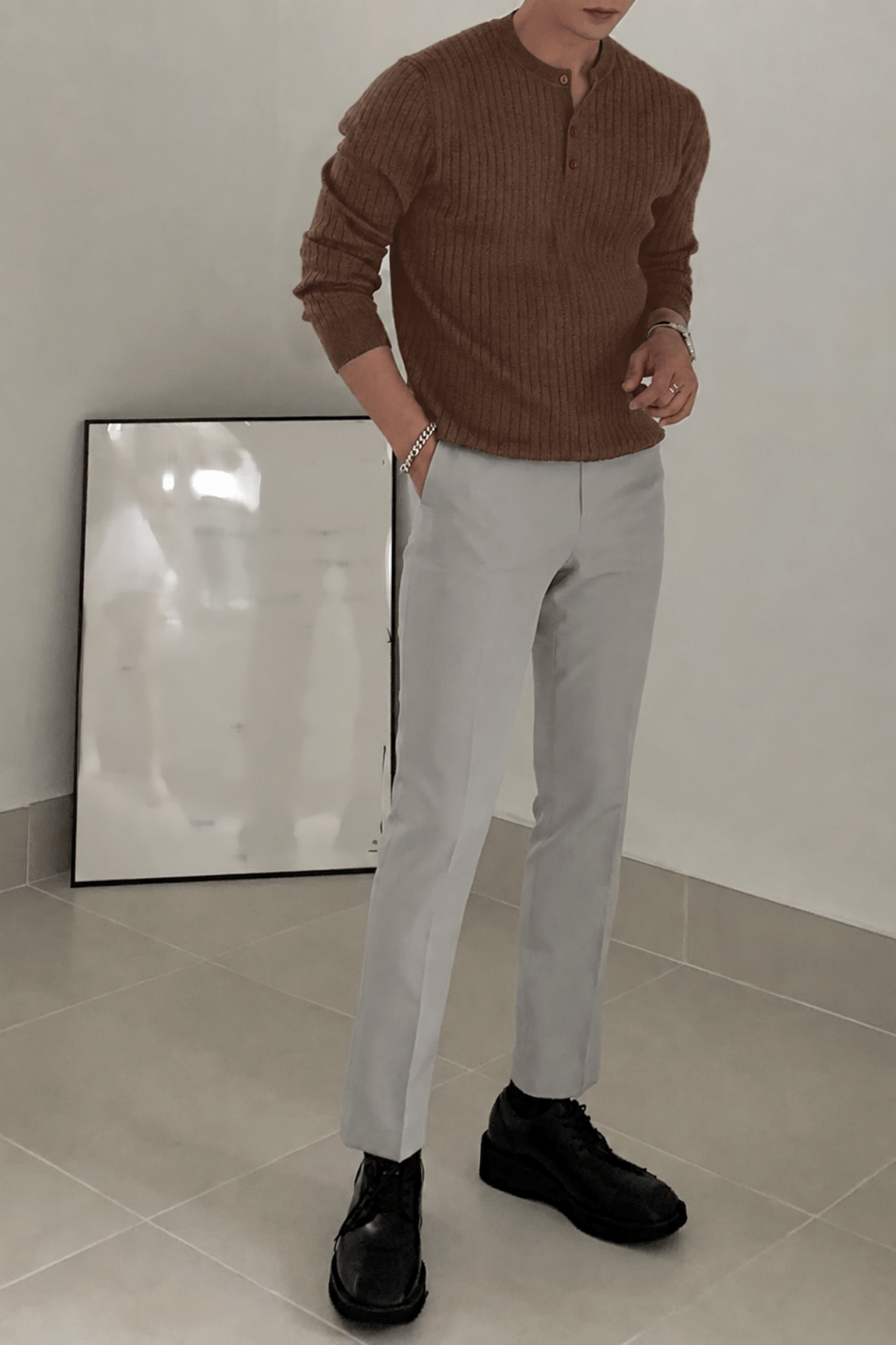 Erkek%20Fitilli%20Henley%20Yaka%20Triko%20Kazak%20Regular%20Fit%20Düğmeli%20Kazak%20HENLEY-YAKA-Kahverengi