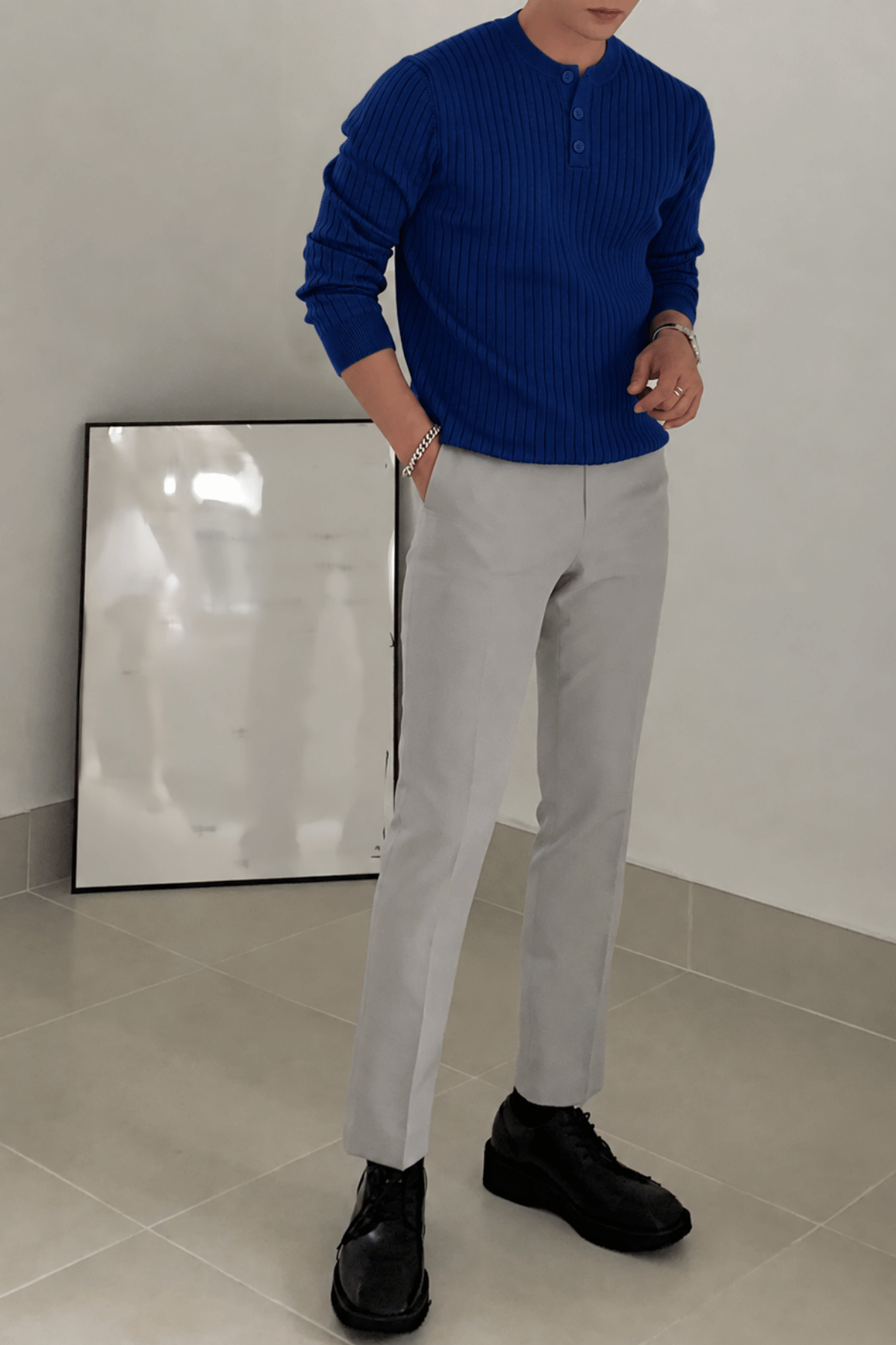 Erkek%20Fitilli%20Henley%20Yaka%20Triko%20Kazak%20Regular%20Fit%20Düğmeli%20Kazak%20HENLEY-YAKA-Lacivert