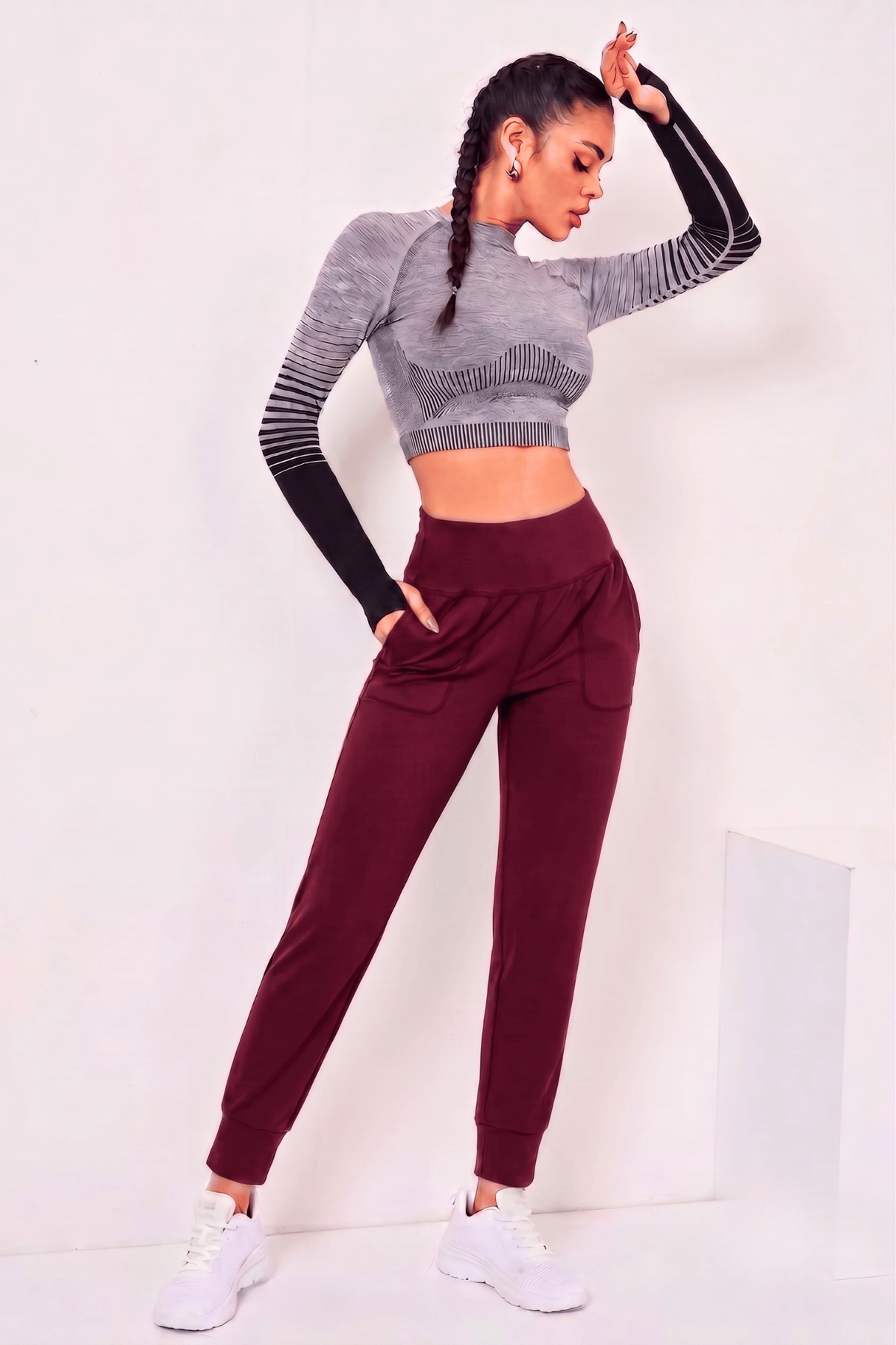 Kadın%20Jogger%20Eşofman%20Esnek%20Yüksek%20Bel%20Jogger%20Eşofman%20Altı%20KADIN-JGRTYT-Bordo