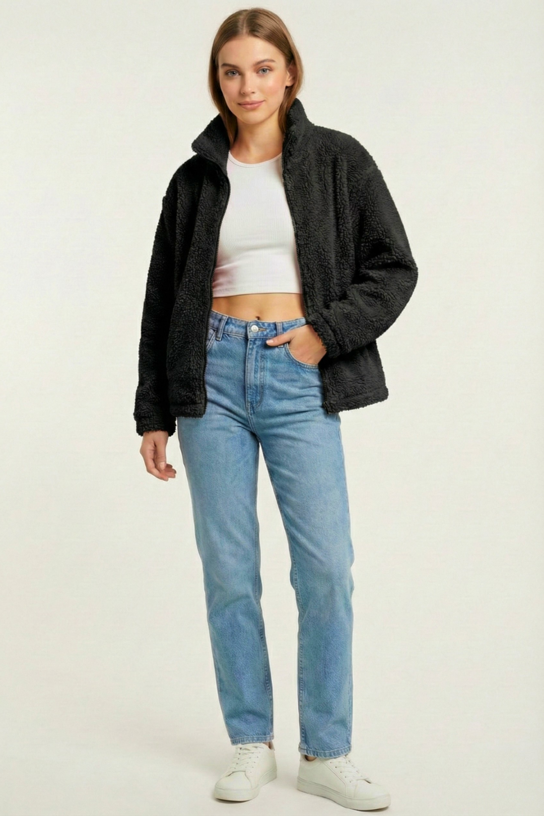 Kadın%20Peluş%20Tam%20Fermuarlı%20Cepli%20Sherpa%20Kuzu%20Kumaş%20Oversize%20Peluş%20Polar%20Sweatshirt