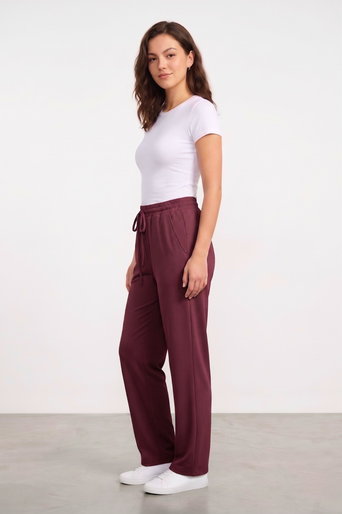 Kadın%20Pantolon%20Beli%20Lastikli%20Cepli%20Rahat%20Kalıp%20Kadın%20Spor%20Pantolon-Mürdüm