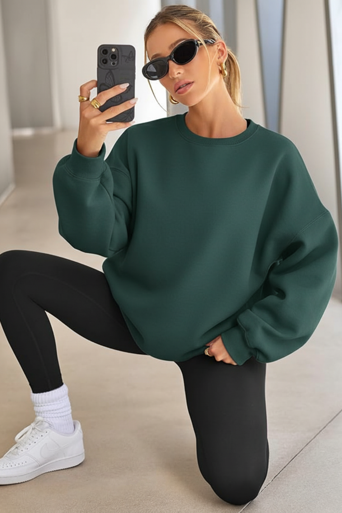 Genıus%20Store%20Kadın%20Sweatshirt%20Oversize%20Geniş%20Kalıp%20İçi%20Şardonlu%20Bisiklet%20Yaka%20Oversize Sweatshirt%20KADIN-SWEATSHIRT-Nefti