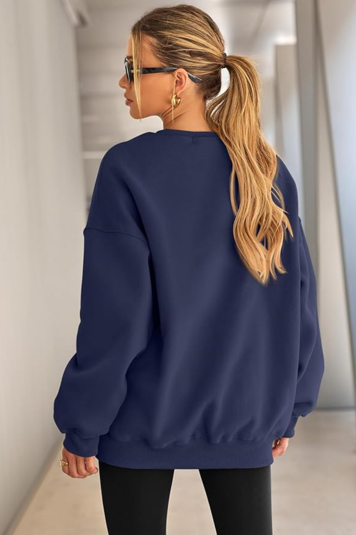 Genıus%20Store%20Kadın%20Sweatshirt%20Oversize%20Geniş%20Kalıp%20İçi%20Şardonlu%20Bisiklet%20Yaka%20Oversize Sweatshirt%20KADIN-SWEATSHIRT-Lacivert