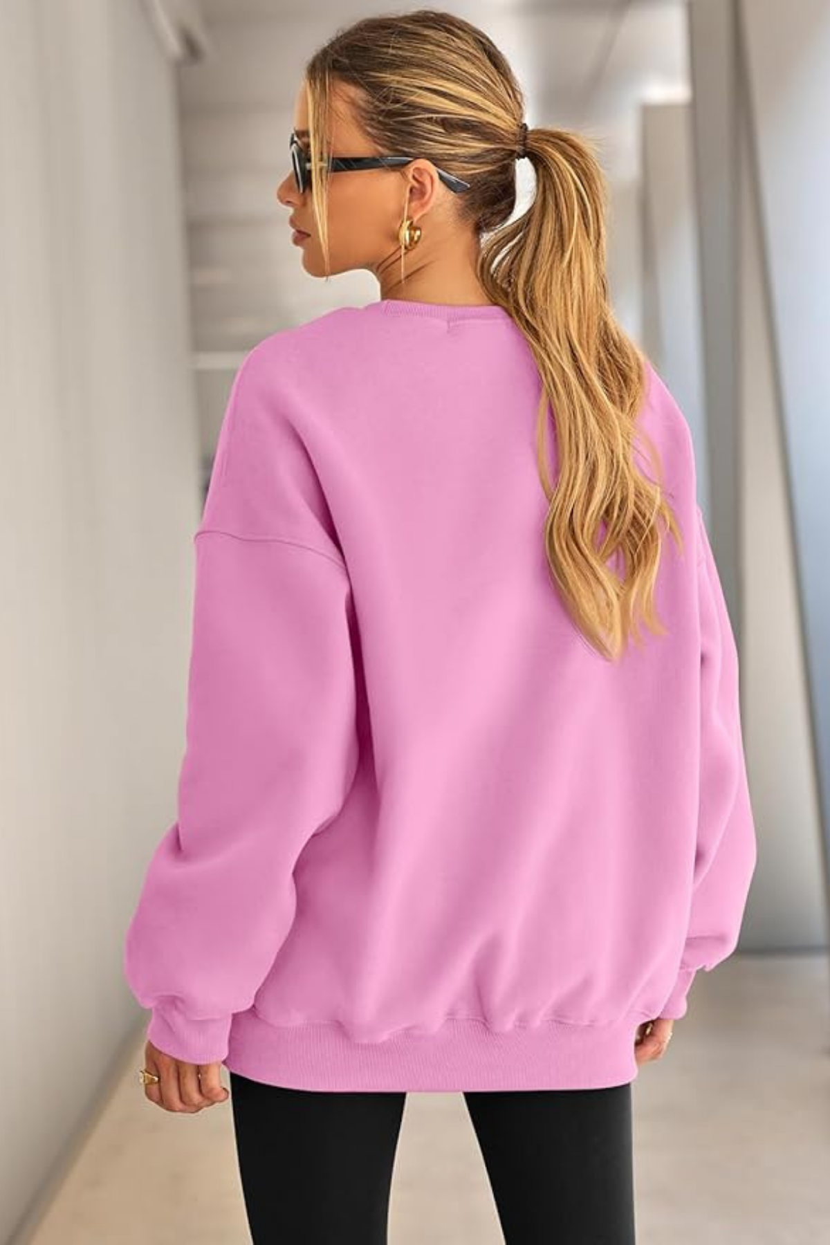 Genıus%20Store%20Kadın%20Sweatshirt%20Oversize%20Geniş%20Kalıp%20İçi%20Şardonlu%20Bisiklet%20Yaka%20Oversize Sweatshirt%20KADIN-SWEATSHIRT-Pembe