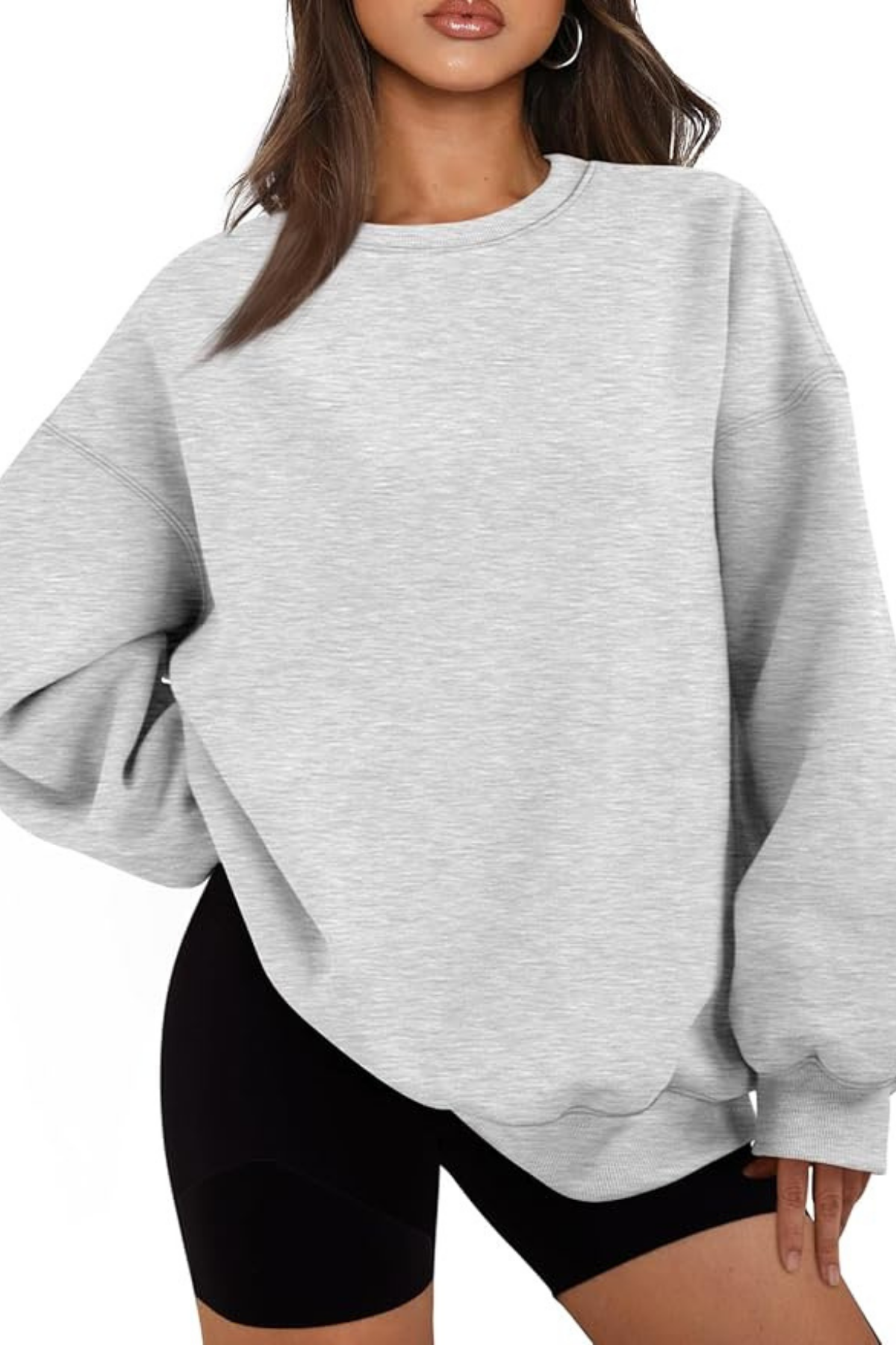 Genıus%20Store%20Kadın%20Sweatshirt%20Oversize%20Geniş%20Kalıp%20İçi%20Şardonlu%20Bisiklet%20Yaka%20Oversize Sweatshirt%20KADIN-SWEATSHIRT-Gri