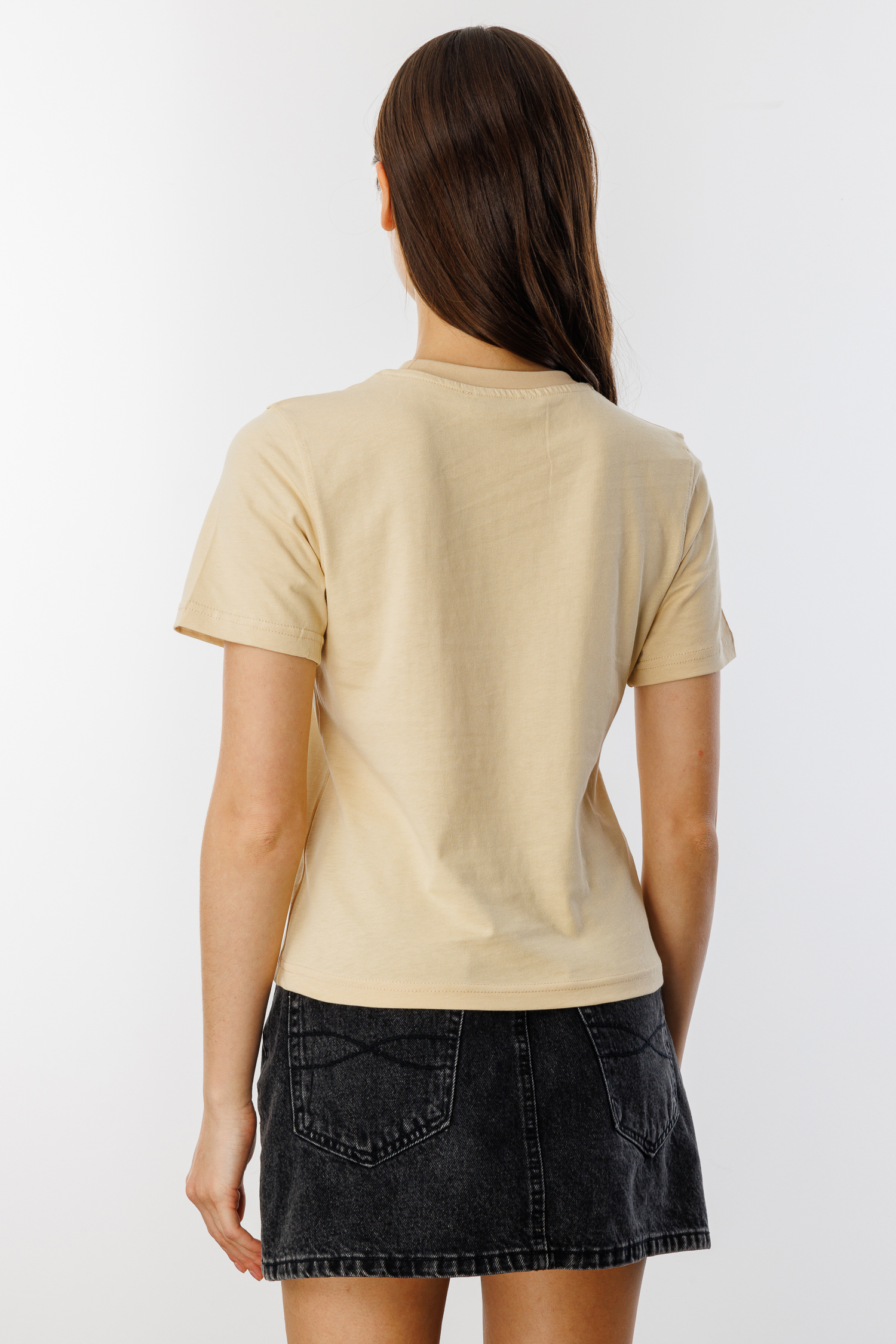 Kadın%20T-shirt%20Kısa%20Kollu%20Organik%20Pamuklu%20Bisiklet%20Yaka%20Crop%20T-shirt