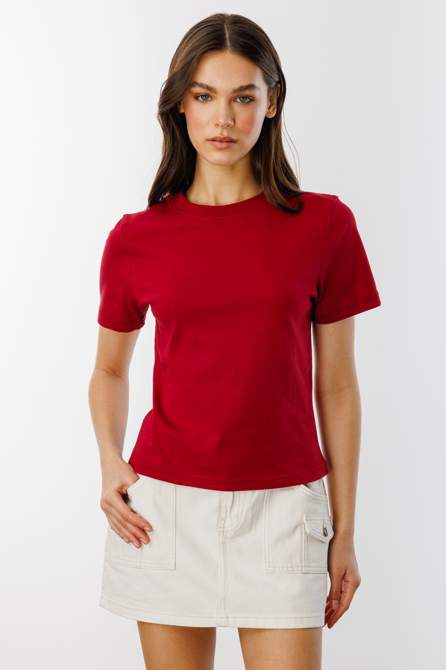 Kadın%20T-shirt%20Kısa%20Kollu%20Organik%20Pamuklu%20Bisiklet%20Yaka%20Crop%20T-shirt%20KADIN-T-SHIRT-Bordo