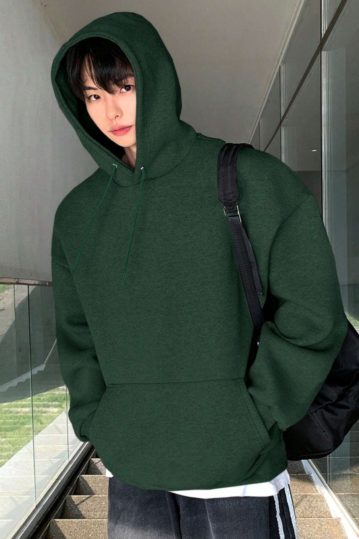 Genius%20Store%20Erkek%20Sweatshirt%20Kanguru%20Cepli%20%20İçi%20Polarlı%203%20İplik%20Kapüşonlu%20Oversize Sweatshirt%20KANGURU-SWEATSHIRT-Yeşil
