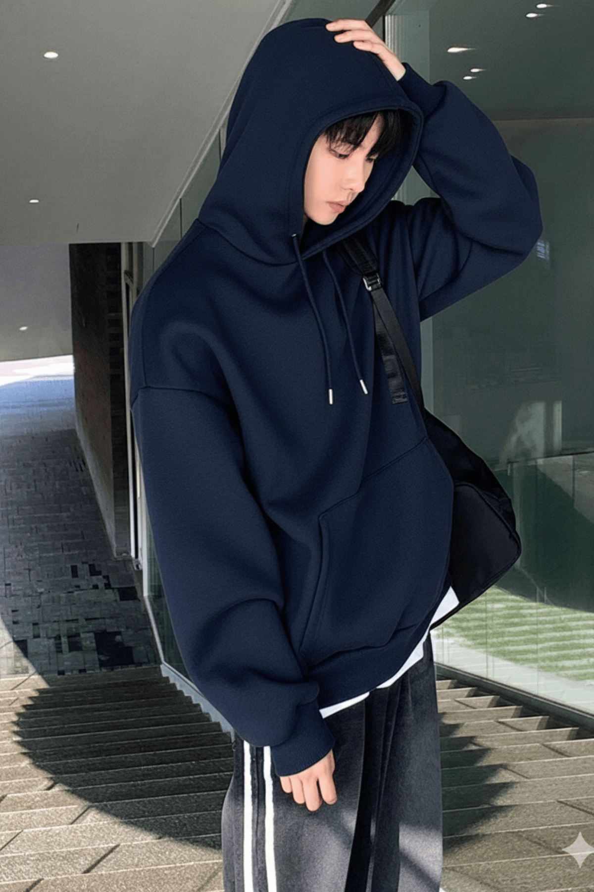 Genius%20Store%20Erkek%20Sweatshirt%20Kanguru%20Cepli%20%20İçi%20Polarlı%203%20İplik%20Kapüşonlu%20Oversize Sweatshirt%20KANGURU-SWEATSHIRT-Lacivert