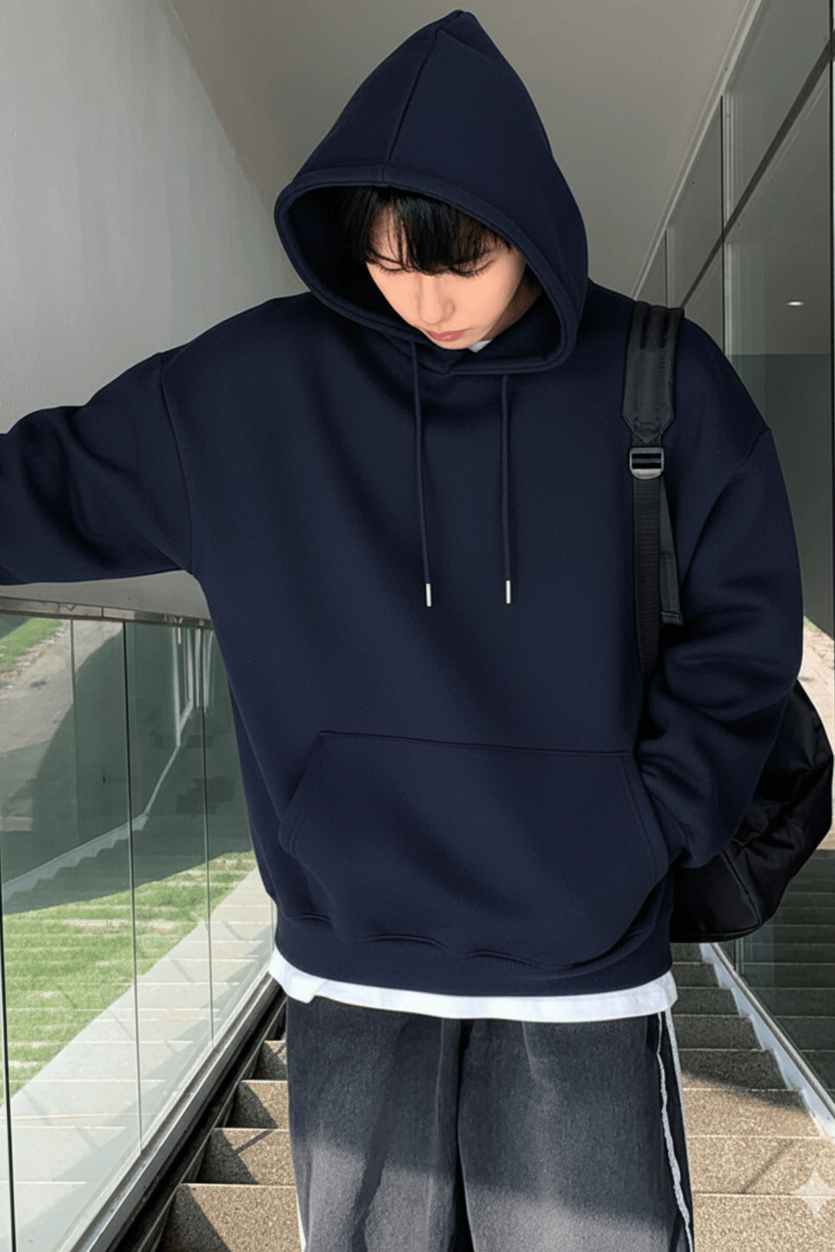 Genius%20Store%20Erkek%20Sweatshirt%20Kanguru%20Cepli%20%20İçi%20Polarlı%203%20İplik%20Kapüşonlu%20Oversize Sweatshirt%20KANGURU-SWEATSHIRT-Lacivert