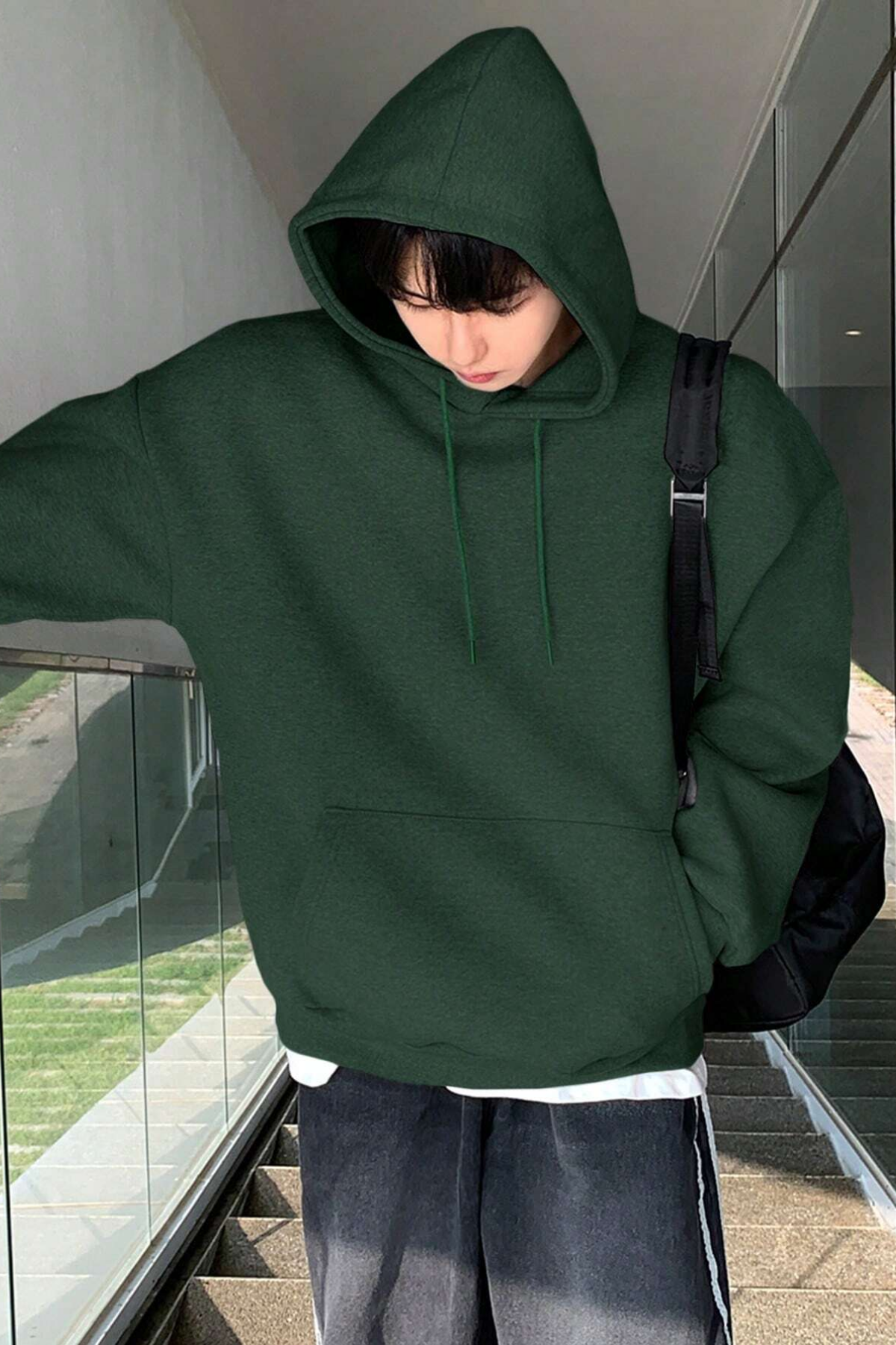 Genius%20Store%20Erkek%20Sweatshirt%20Kanguru%20Cepli%20%20İçi%20Polarlı%203%20İplik%20Kapüşonlu%20Oversize Sweatshirt%20KANGURU-SWEATSHIRT-Yeşil