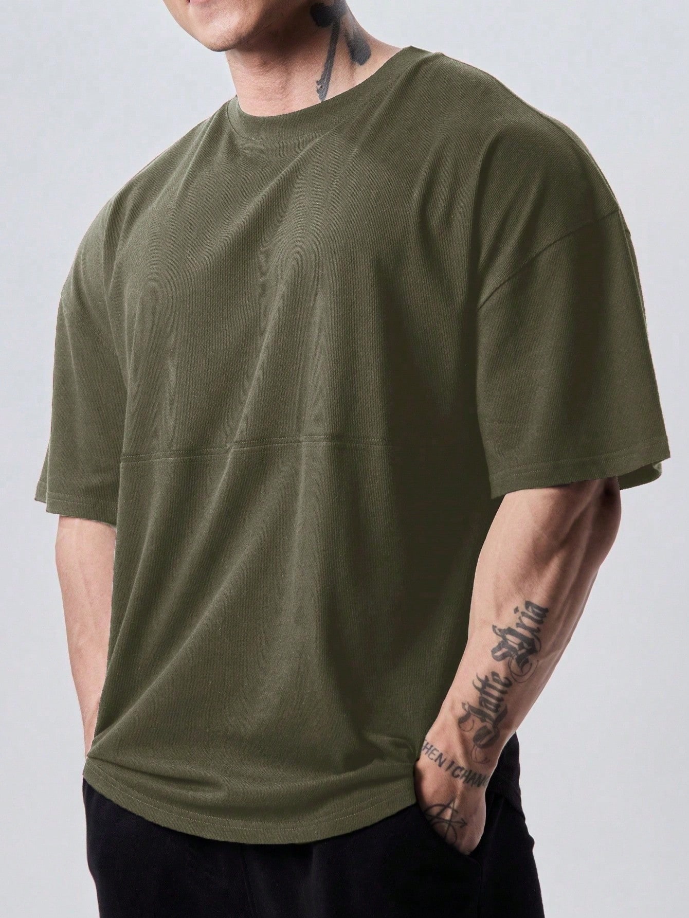 Genius%20Erkek%20Spor%20Tişört%20Oversize%20Fitness%20&%20Gym%20Antrenman%20Tişörtü-Haki