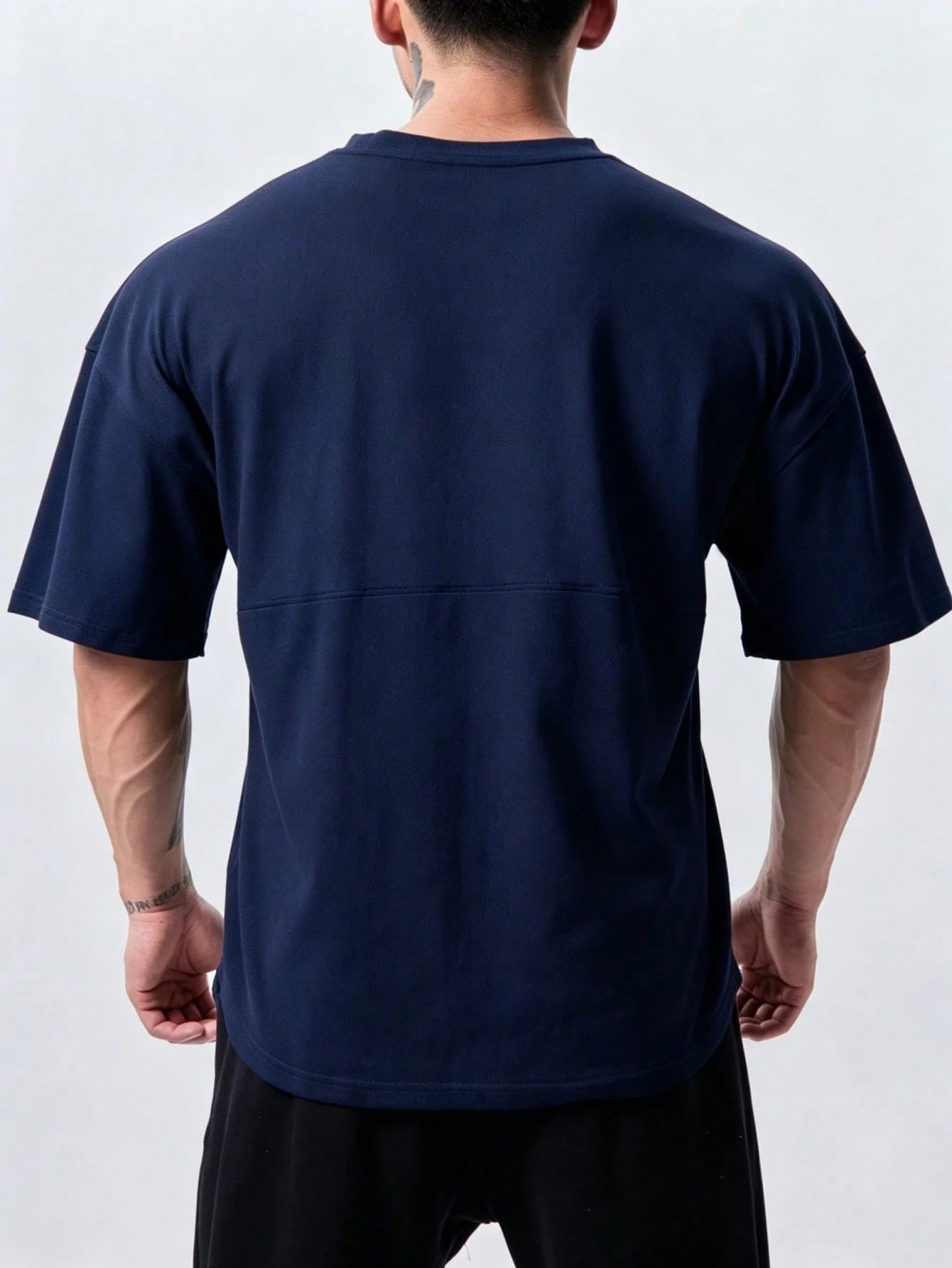 Genius%20Erkek%20Spor%20Tişört%20Oversize%20Fitness%20&%20Gym%20Antrenman%20Tişörtü-Lacivert