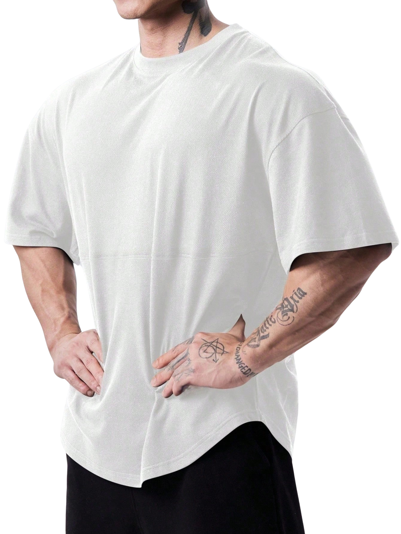 Genius%20Erkek%20Spor%20Tişört%20Oversize%20Fitness%20&%20Gym%20Antrenman%20Tişörtü-Beyaz