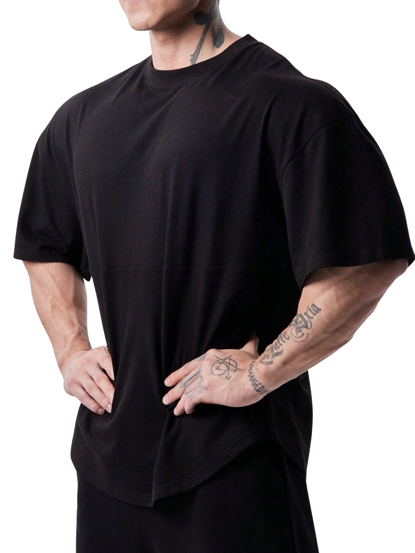 Genius%20Erkek%20Spor%20Tişört%20Oversize%20Fitness%20&%20Gym%20Antrenman%20Tişörtü-Siyah