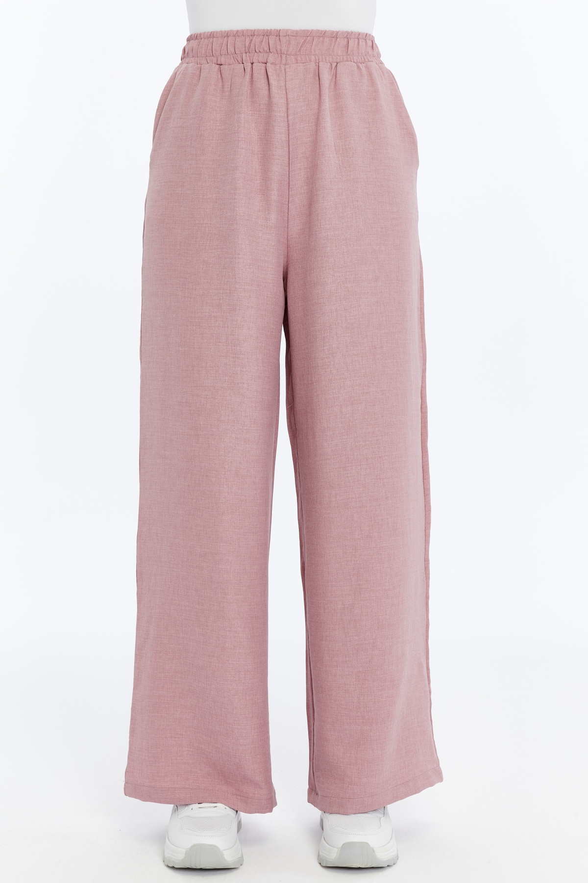 Kadın%20Pantolon%20Keten%20Karışımlı%20Belİ%20Lastikli%20Kırışmaz%20Kumaş%20Pantolon%20KETEN-PANTOLON-PEMBE