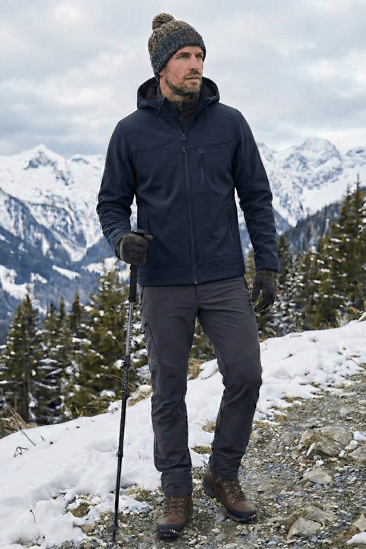 Erkek%20Mont%20İçi%20Polarlı%20Softshell%20Mont%20Su%20ve%20Rüzgar%20Geçirmez%20Kapüşonlu%20Spor%20Mont-Lacivert