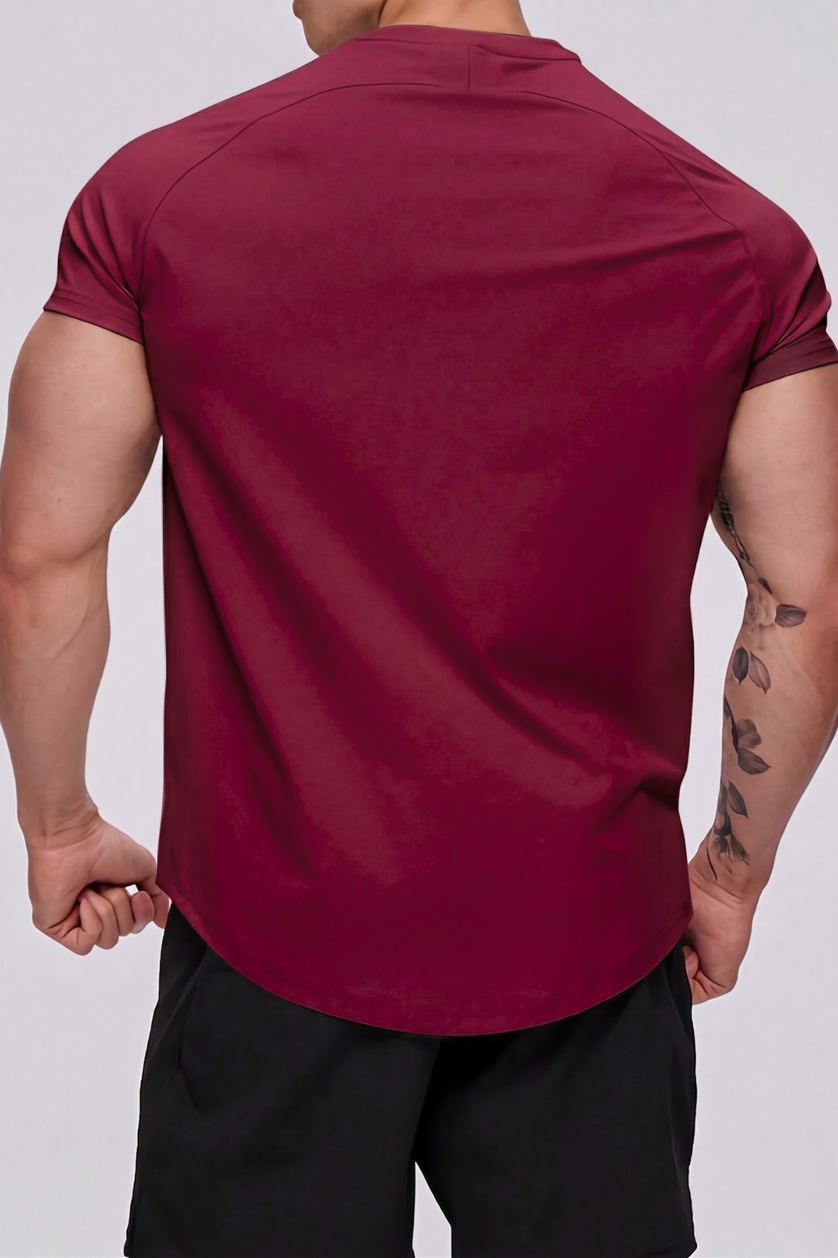 Erkek%20Spor%20Tişört%20Running%20Sports%20Gym%20Reglan%20Oval%20Kesim%20Penye%20T-shirt%20OVALT-SHİRT-Bordo