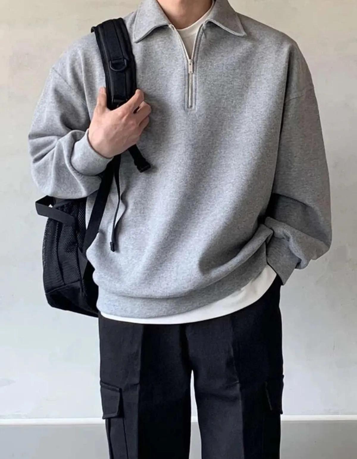 Erkek%20Polo%20Yaka%20Oversize%20Sweatshirt%20Yarım%20Fermuar%20Sweatshirt%20OVERSIZE-SWEATSHIRT