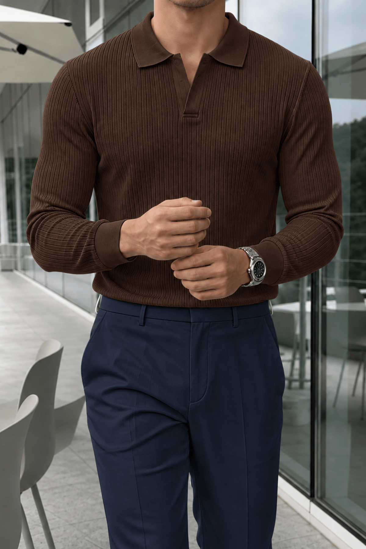 Erkek%20Polo%20Yaka%20Kazak%20Fitilli%20Anti%20Pilling%20Tüylenme%20Yapmaz%20Regular%20Fit%20Erkek%20Triko%20Kazak%20PYAKA-KZK-Kahverengi