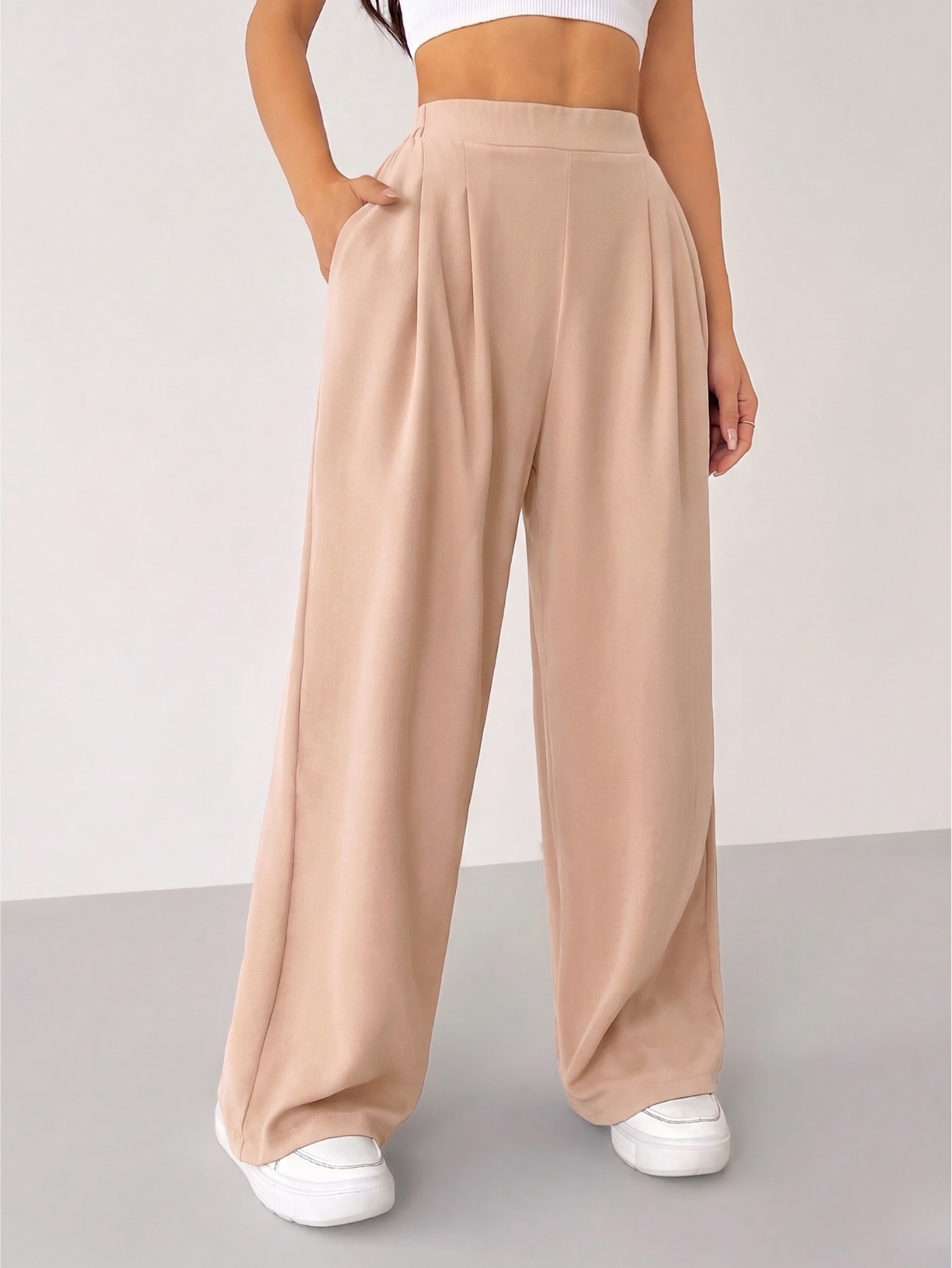 Kadın%20Pantolon%20Scuba%20Krep%20Kumaş%20Beli%20Lastikli%20Cepli%20Pileli%20Geniş%20Paça%20Palazzo%20Pantolon%20SCUBA-CREP-Bej