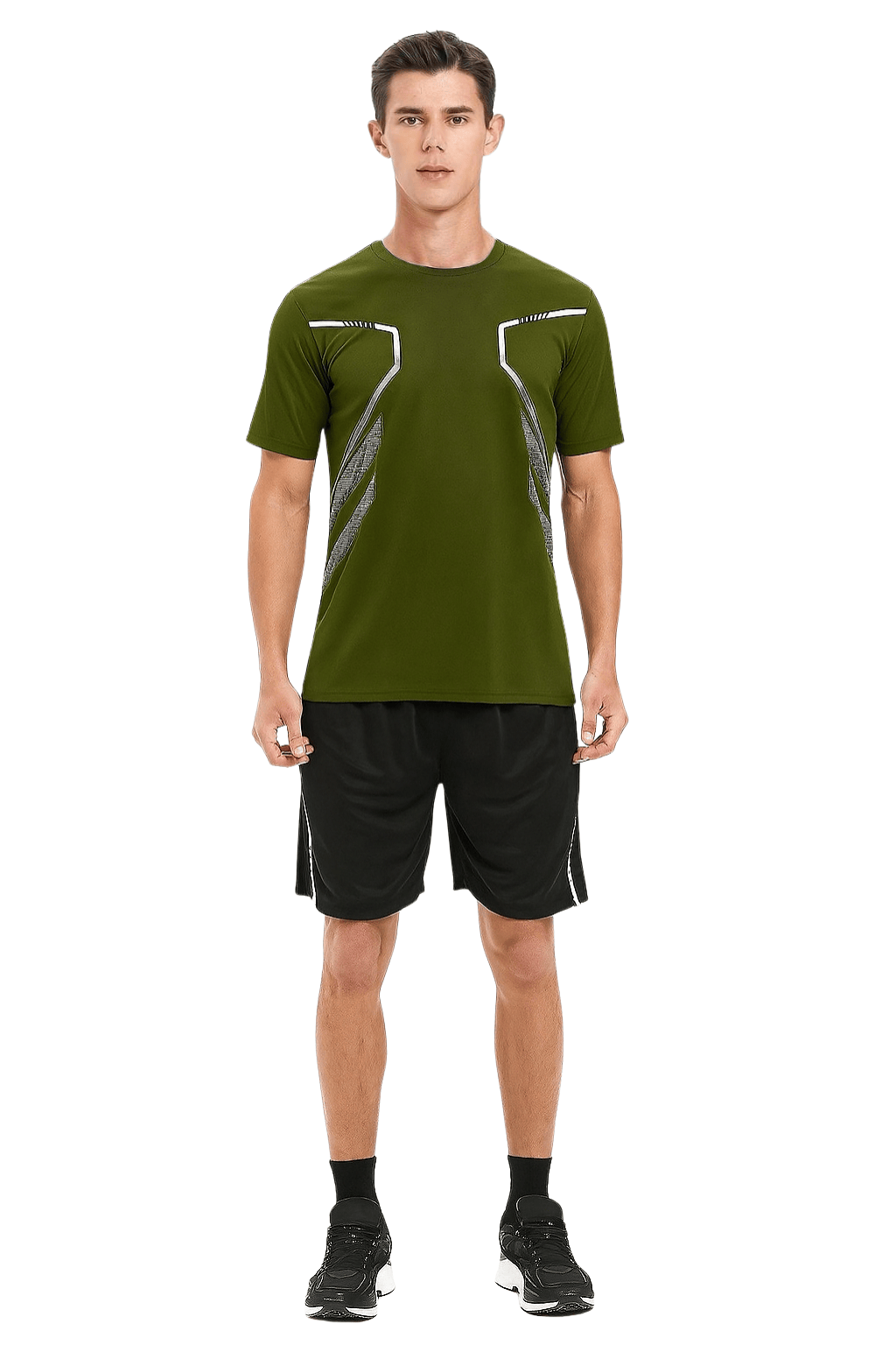 Erkek%20Spor%20Tişört%20Antreman%20Gym%20Polyester%20Erkek%20Sporcu T-shirt%20ŞERİTLİ-TİŞÖRT-Haki