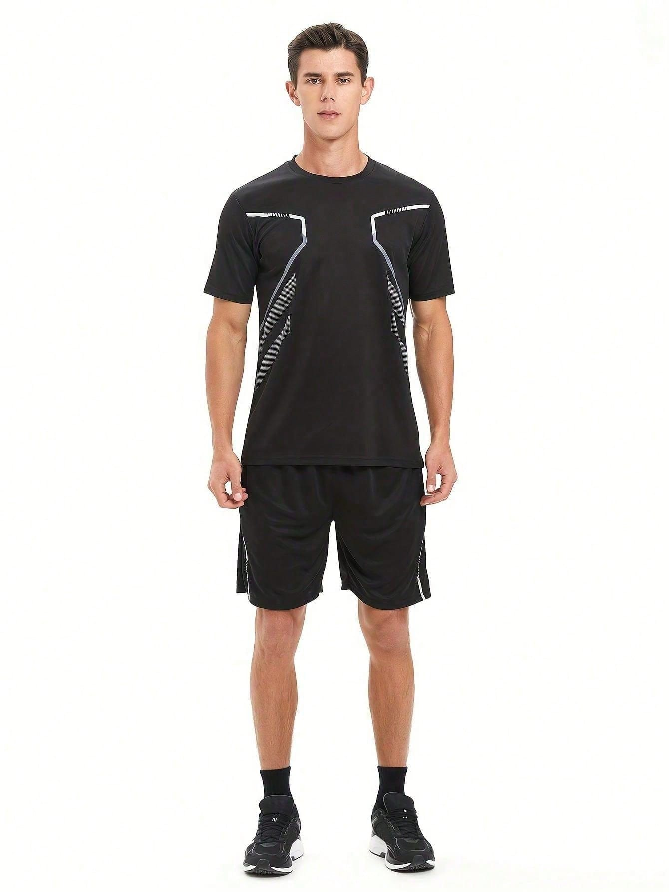 Erkek%20Spor%20Tişört%20Antreman%20Gym%20Polyester%20Erkek%20Sporcu T-shirt%20ŞERİTLİ-TİŞÖRT-Siyah