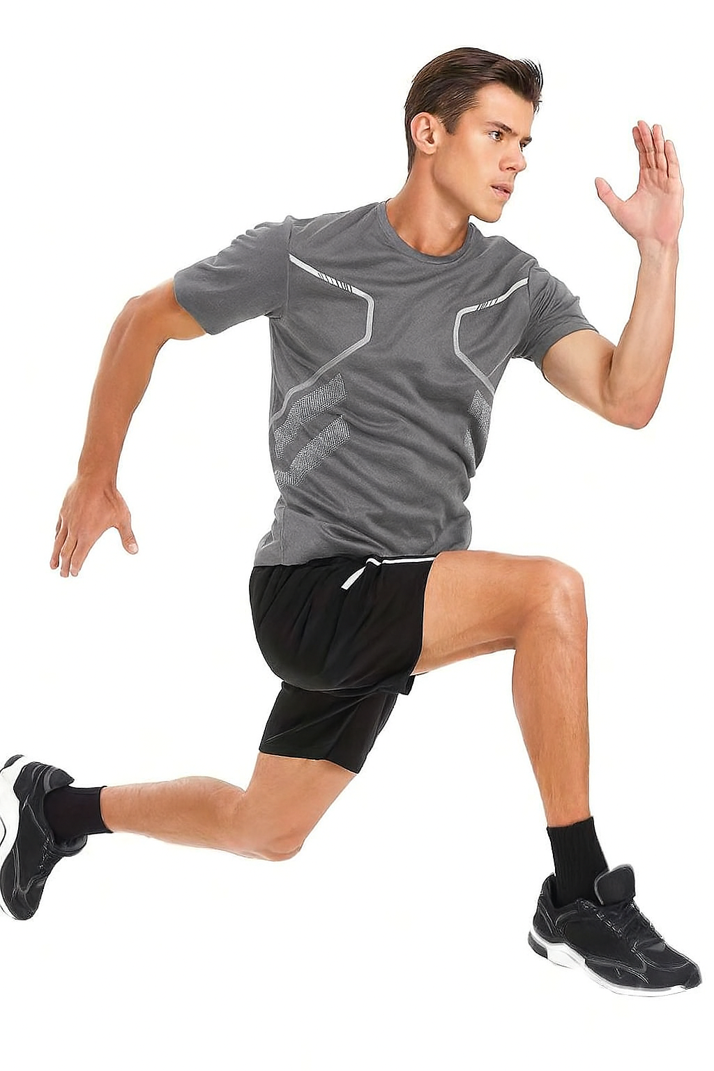 Erkek%20Spor%20Tişört%20Antreman%20Gym%20Polyester%20Erkek%20Sporcu T-shirt%20ŞERİTLİ-TİŞÖRT-Gri