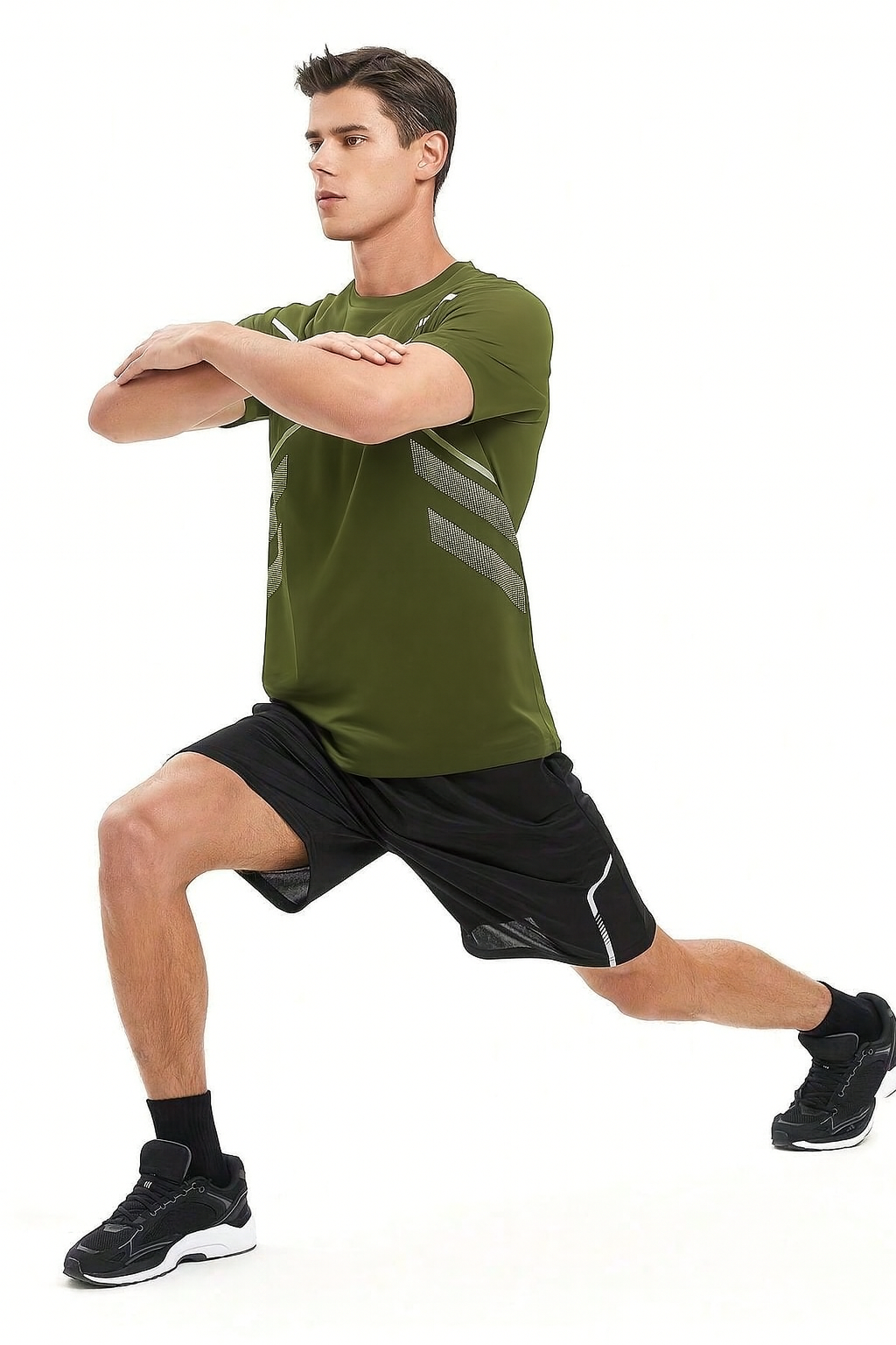 Erkek%20Spor%20Tişört%20Antreman%20Gym%20Polyester%20Erkek%20Sporcu T-shirt%20ŞERİTLİ-TİŞÖRT-Haki