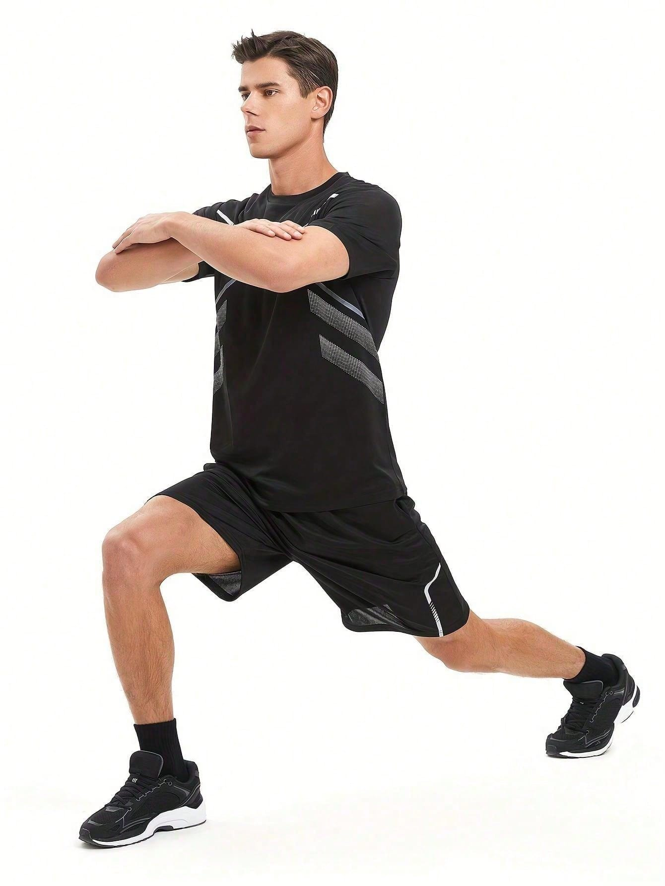 Erkek%20Spor%20Tişört%20Antreman%20Gym%20Polyester%20Erkek%20Sporcu T-shirt%20ŞERİTLİ-TİŞÖRT-Siyah