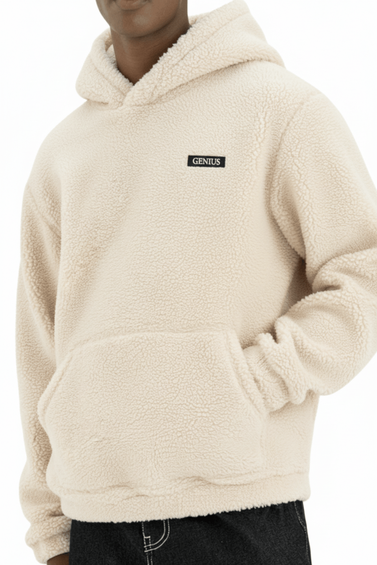 Genıus%20Store%20Erkek%20Kapüşonlu%20Polar%20Sherpa%20Kuzu%20Kumaş%20İçi%20Şardonlu%20Kapüşonlu Sweatshırt%20SHERPA-KAP-Ekru