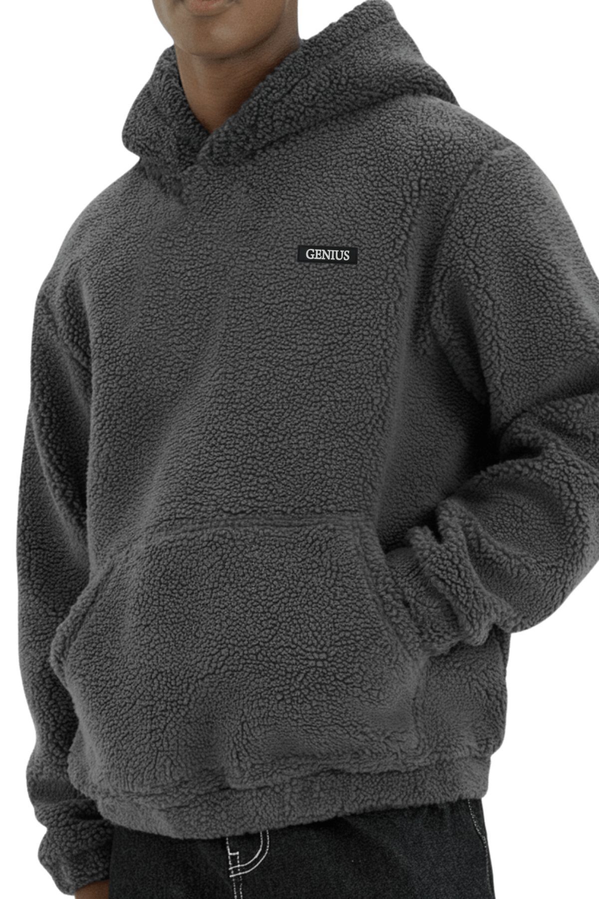 Genıus%20Store%20Erkek%20Kapüşonlu%20Polar%20Sherpa%20Kuzu%20Kumaş%20İçi%20Şardonlu%20Kapüşonlu Sweatshırt%20SHERPA-KAP-Füme