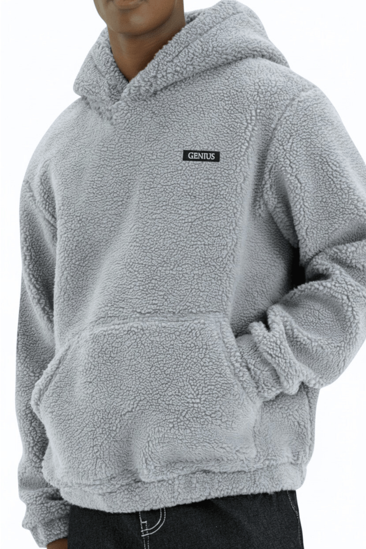 Genıus%20Store%20Erkek%20Kapüşonlu%20Polar%20Sherpa%20Kuzu%20Kumaş%20İçi%20Şardonlu%20Kapüşonlu Sweatshırt%20SHERPA-KAP-Gri