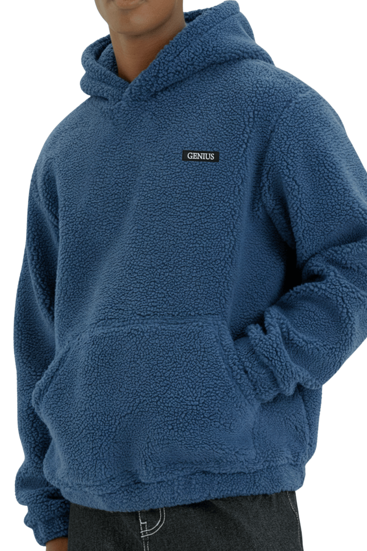 Genıus%20Store%20Erkek%20Kapüşonlu%20Polar%20Sherpa%20Kuzu%20Kumaş%20İçi%20Şardonlu%20Kapüşonlu Sweatshırt%20SHERPA-KAP-İndigo