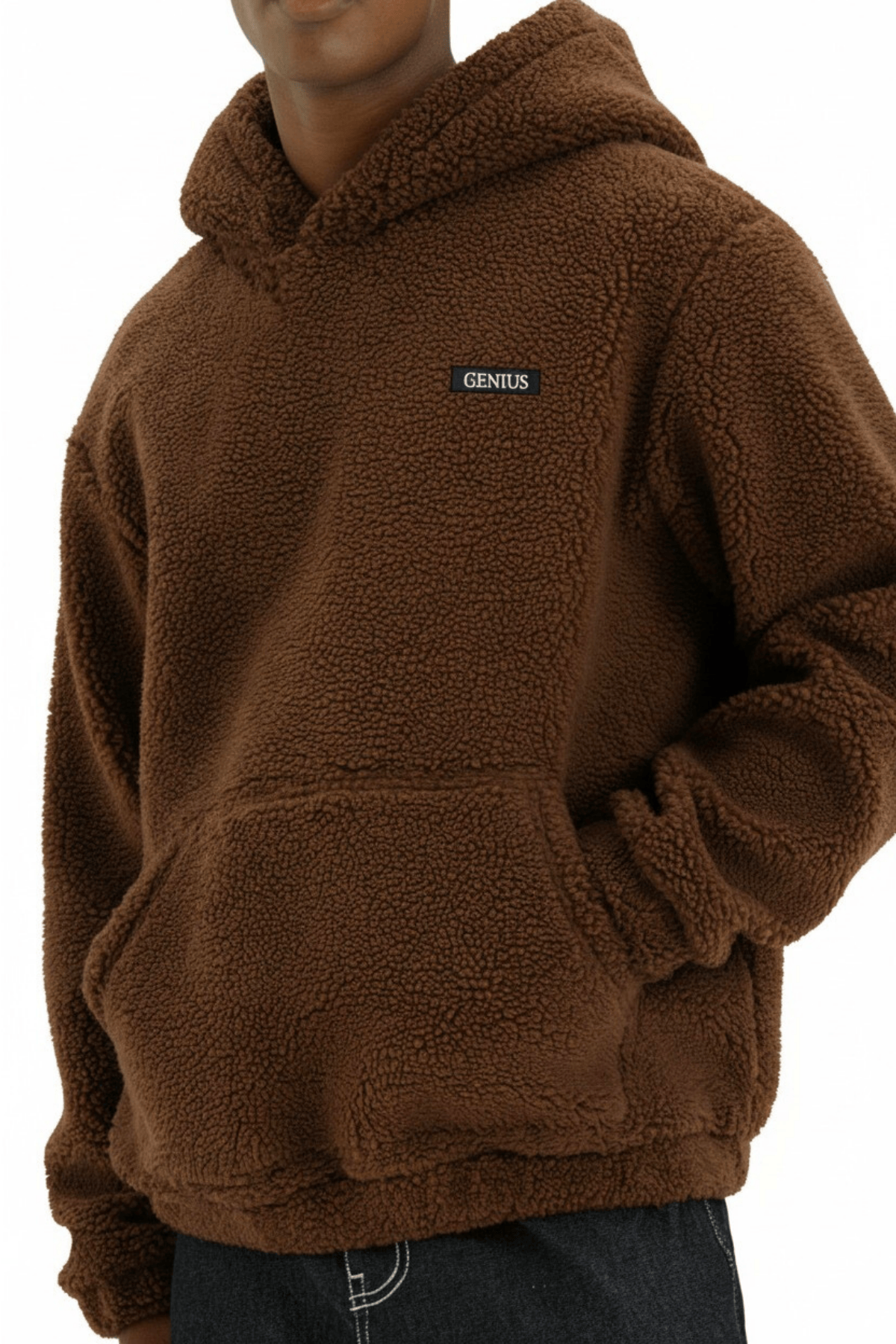Genıus%20Store%20Erkek%20Kapüşonlu%20Polar%20Sherpa%20Kuzu%20Kumaş%20İçi%20Şardonlu%20Kapüşonlu Sweatshırt%20SHERPA-KAP-Kahverengi