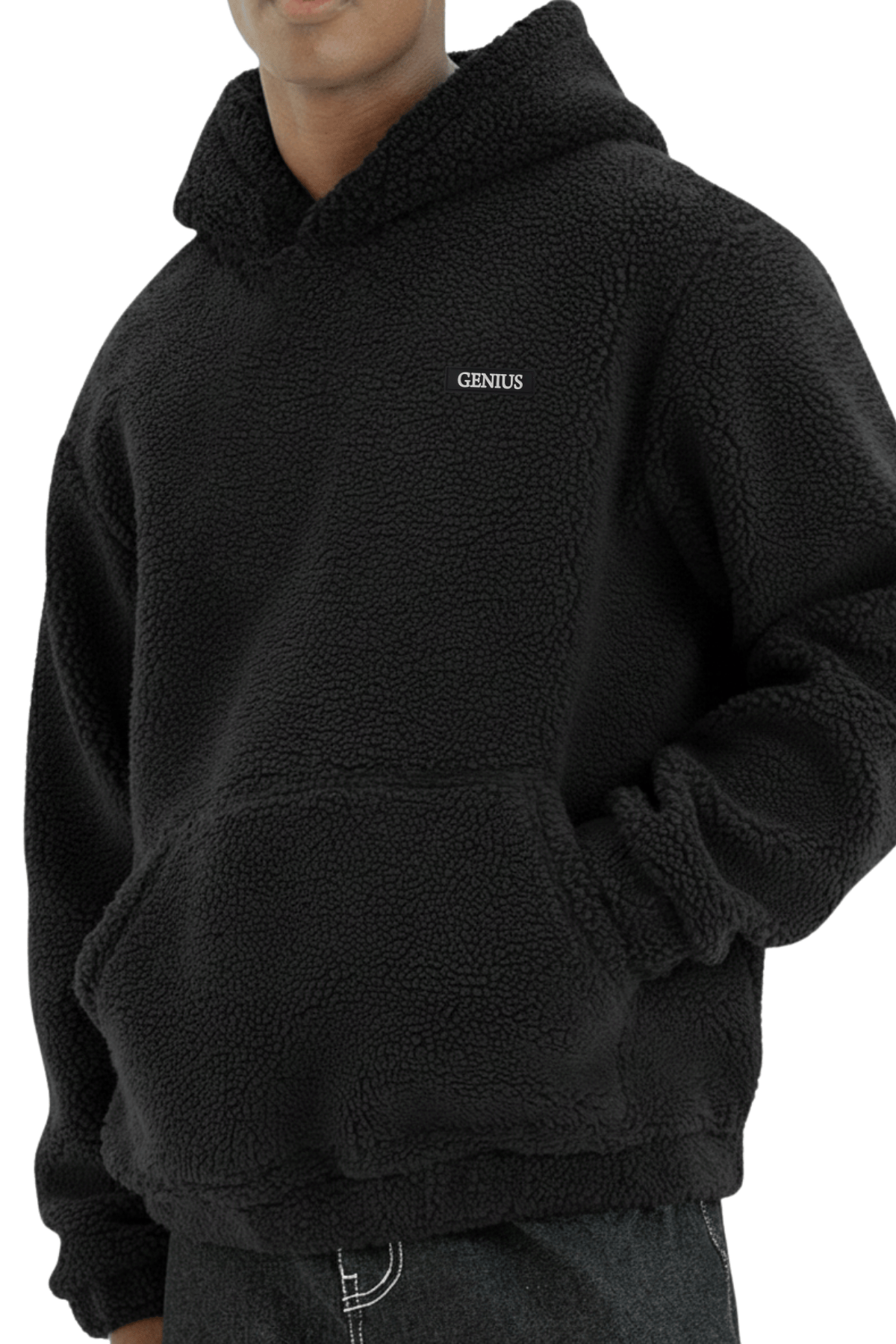 Genıus%20Store%20Erkek%20Kapüşonlu%20Polar%20Sherpa%20Kuzu%20Kumaş%20İçi%20Şardonlu%20Kapüşonlu Sweatshırt%20SHERPA-KAP-Siyah