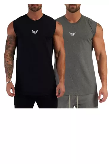 Erkek Nem Emici Hızlı Kuruma Atletik Teknik Performans Sporcu Sıfır Kol T-shirt MG-ATLET2