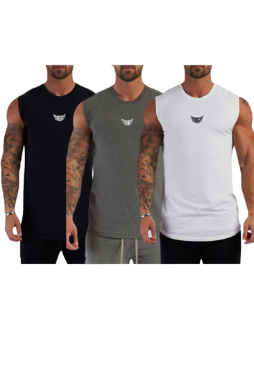 Erkek Nem Emici Hızlı Kuruma Atletik Teknik Performans Sporcu Sıfır Kol T-shirt MG-ATLET3