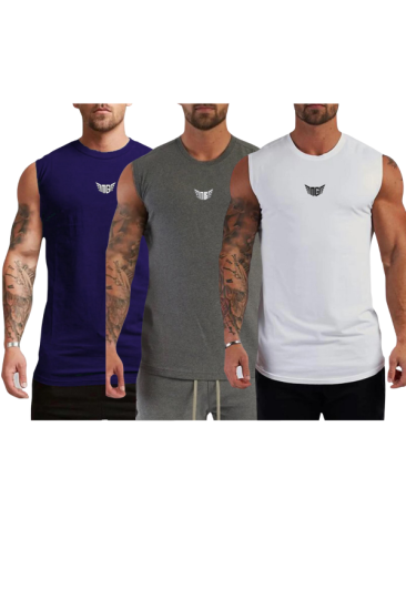 Erkek Nem Emici Hızlı Kuruma Atletik Teknik Performans Sporcu Sıfır Kol T-shirt MG-ATLET3