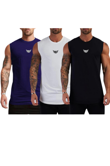 Erkek Nem Emici Hızlı Kuruma Atletik Teknik Performans Sporcu Sıfır Kol T-shirt MG-ATLET3
