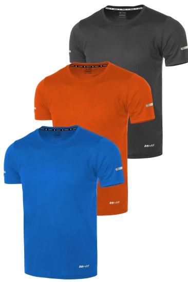 3’lü Erkek Nem Emici Hızlı Kuruma Atletik Teknik Performans Spor T-shirt DRIFIT-KISAKOL3