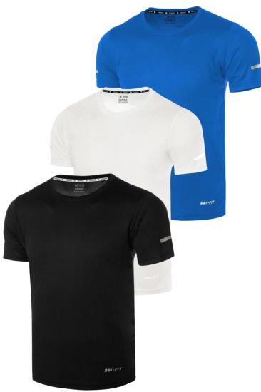 3’lü Erkek Nem Emici Hızlı Kuruma Atletik Teknik Performans Spor T-shirt DRIFIT-KISAKOL3